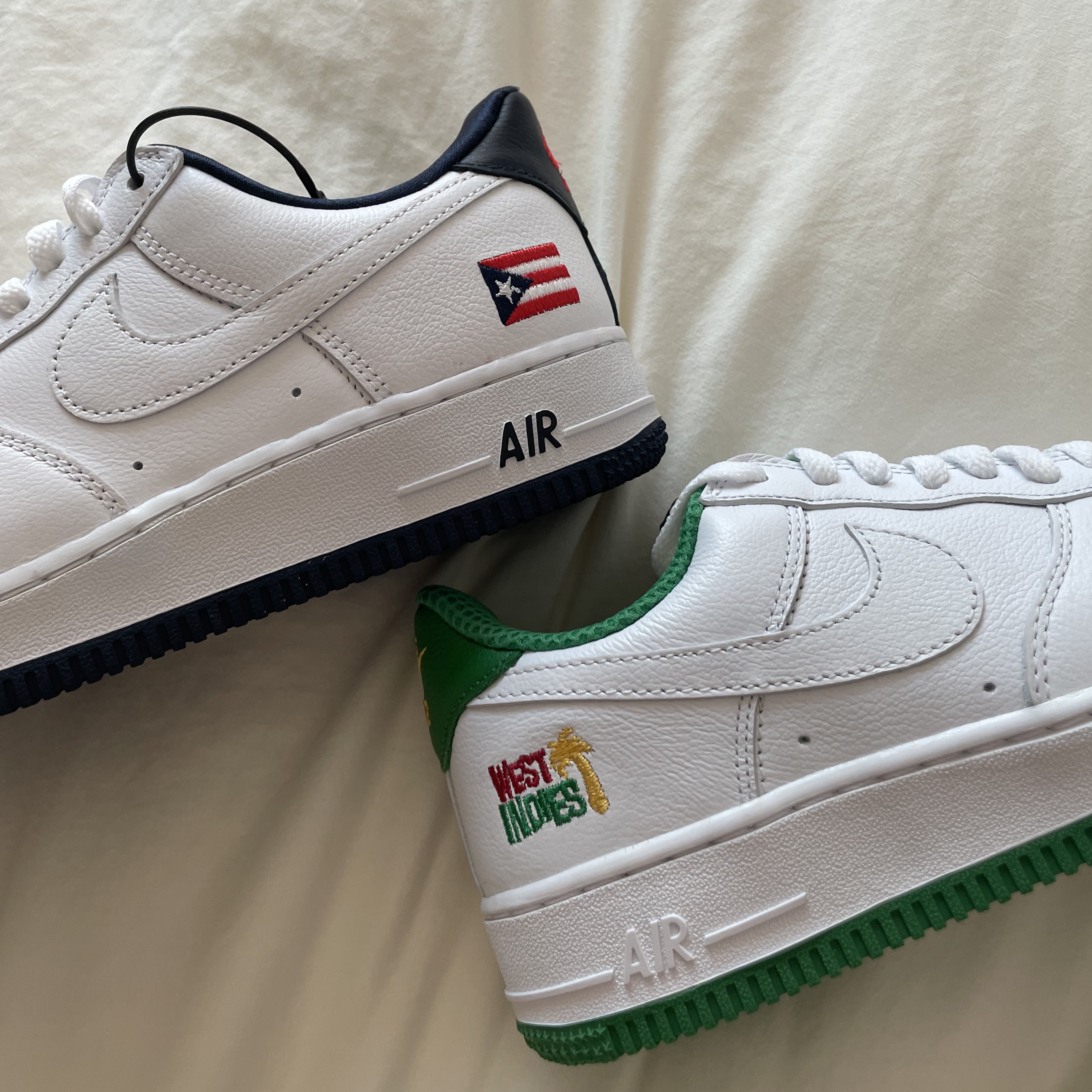 Nike Air Force 1 Low Retro QS West Indies Classic Green, Nike Air Force 1 Low Retro Puerto Rico 2020 착용 스타일