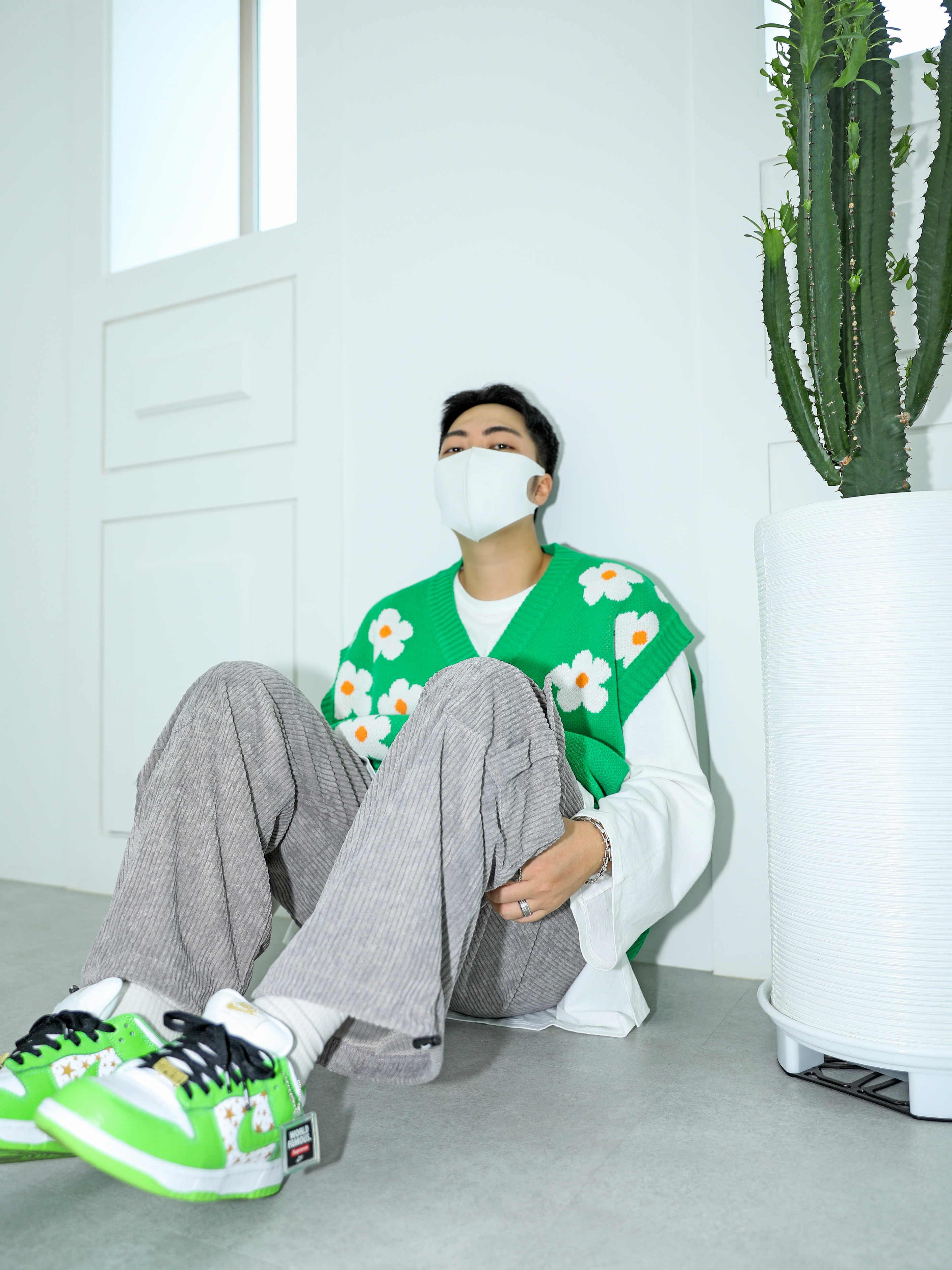Nike x Supreme SB Dunk Low Mean Green 착용 스타일 - 1