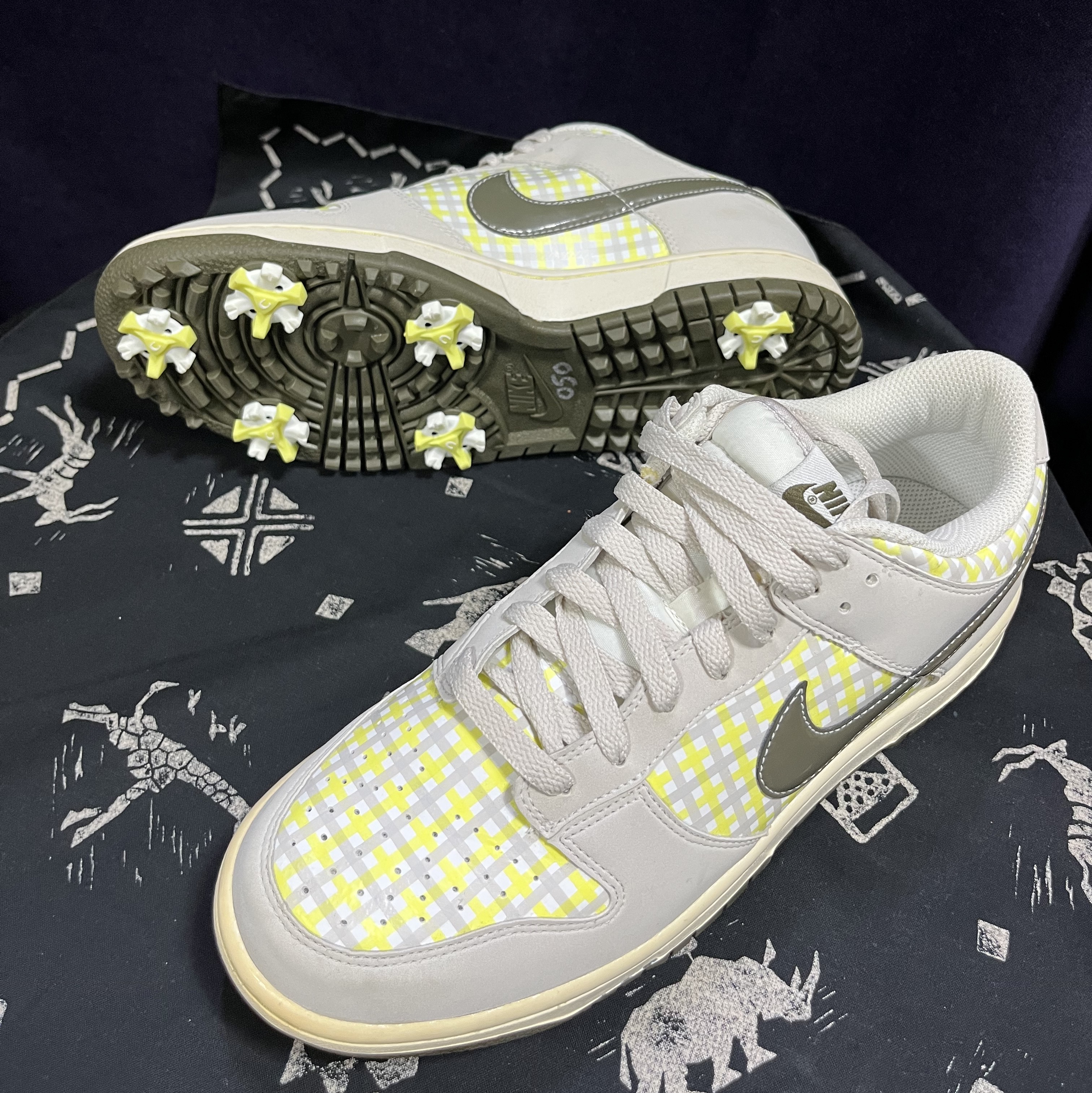 (W) Nike Dunk NG Golf White Plaid - Width M 착용 스타일 - 1