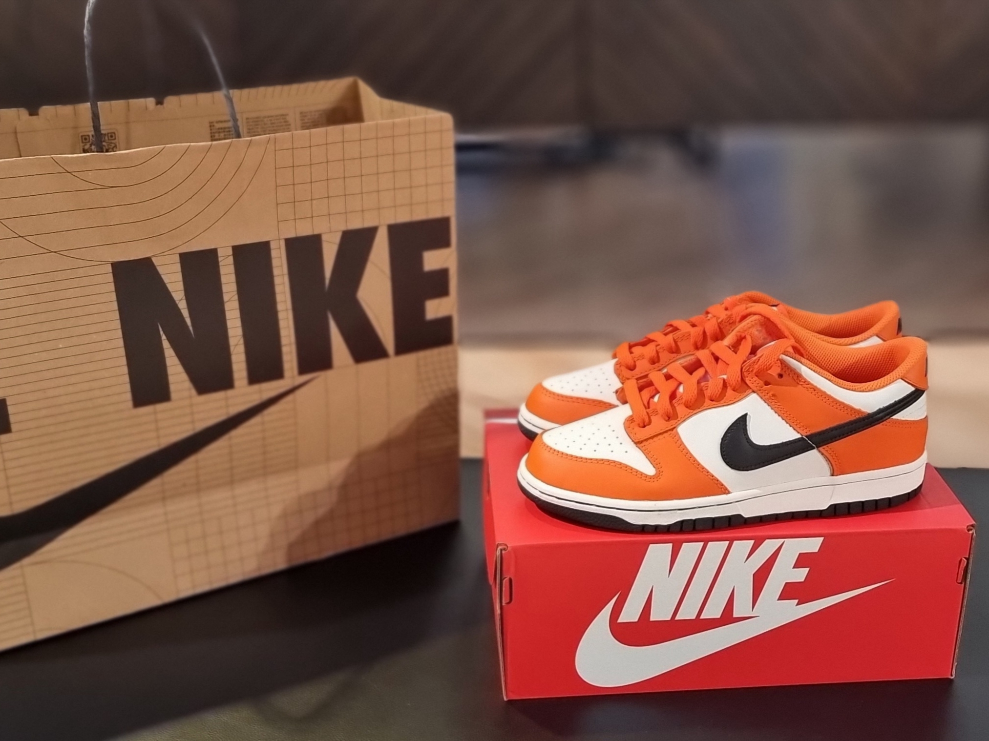 (GS) Nike Dunk Low Safety Orange 착용 스타일