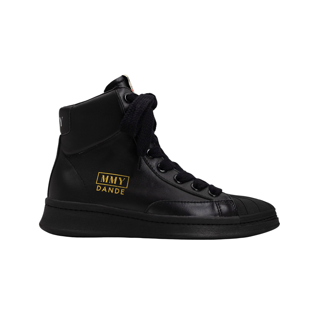(W) 메종 미하라 야스히로 단데 OG 솔 레더 하이탑 스니커즈 블랙((W) Maison Mihara Yasuhiro Dande OG Sole Leather High-top Sneakers Black) - 1