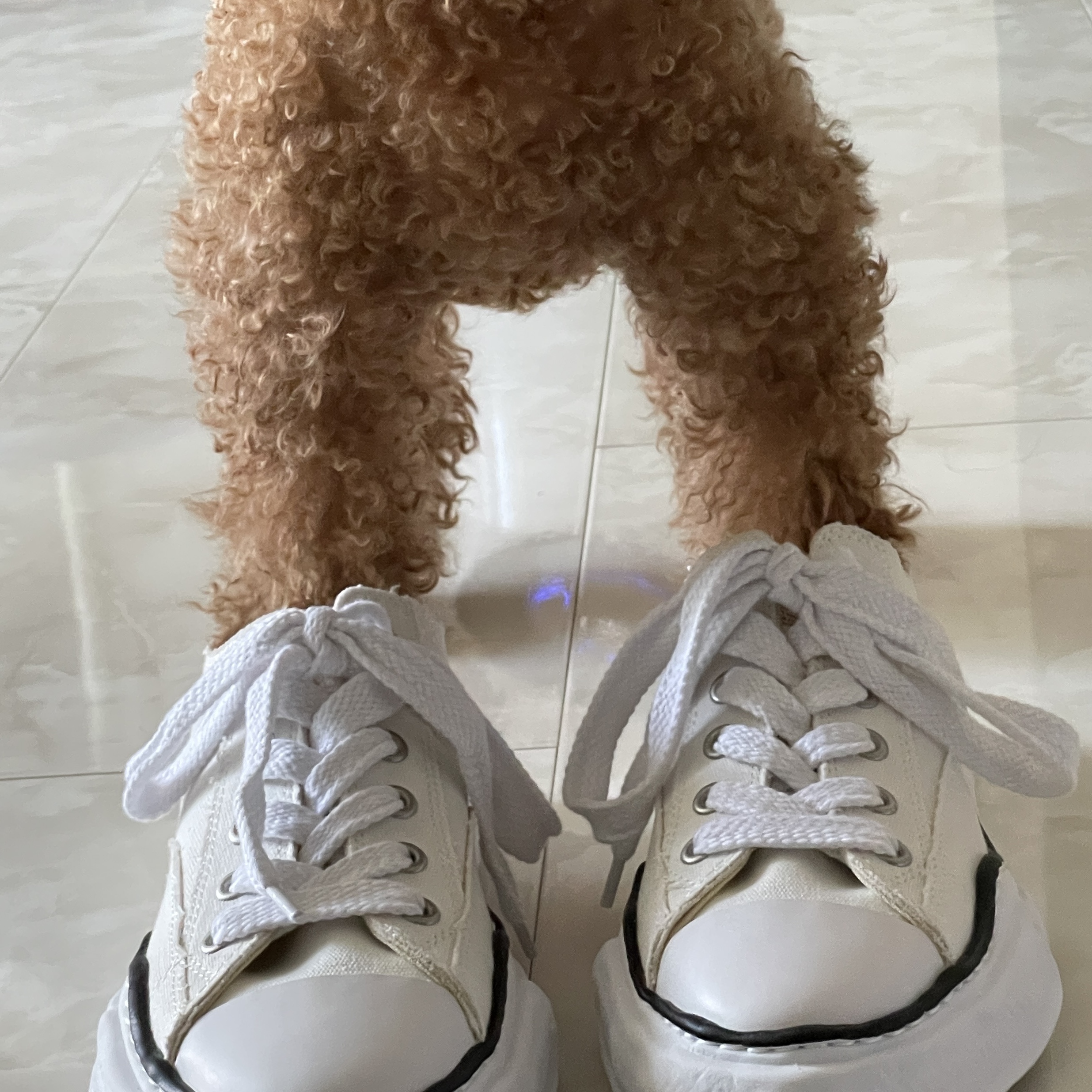 Maison Mihara Yasuhiro Peterson OG Sole Canvas Low Sneakers White 착용 스타일 - 1