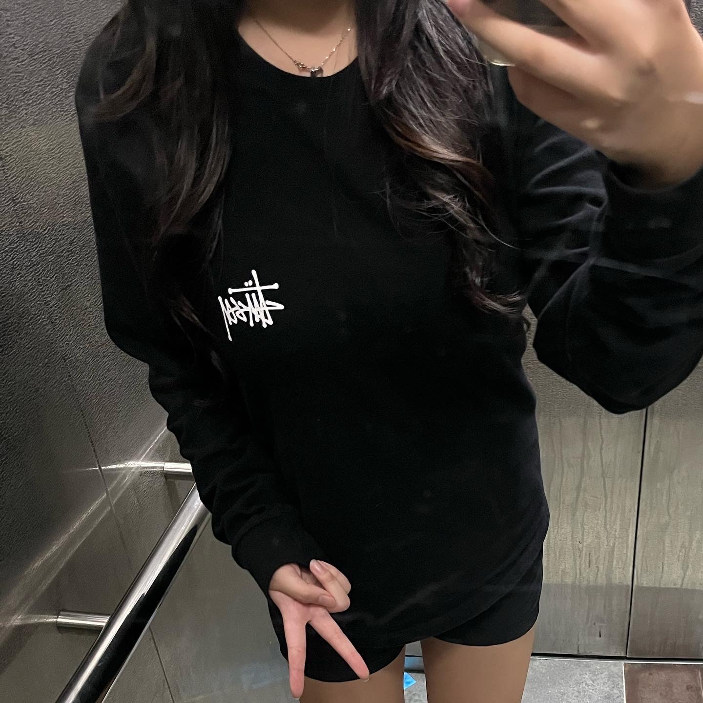 Stussy Basic Stussy LS T-Shirt Black 2022 착용 스타일