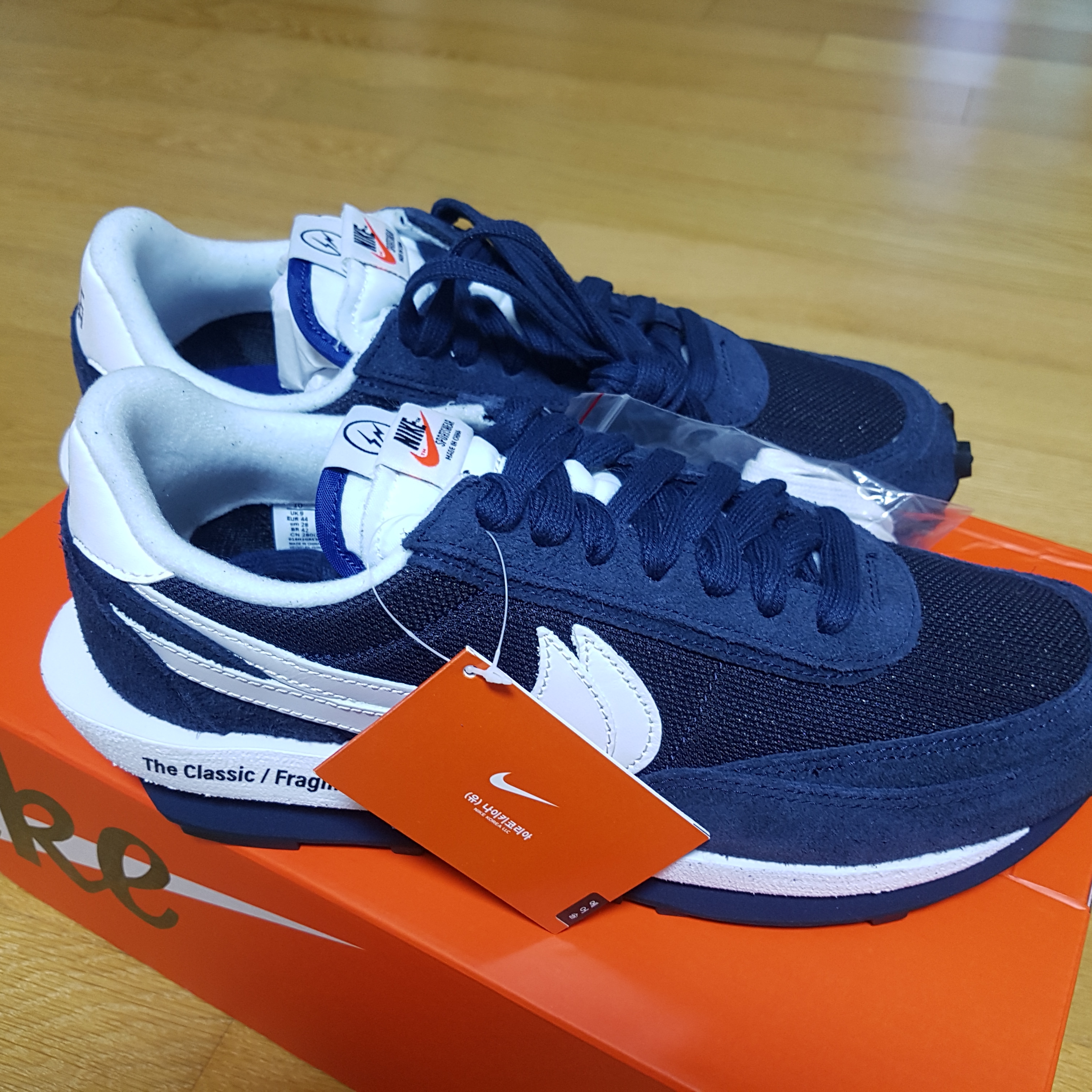 Nike x Sacai x Fragment LDWaffle Blackened Blue 착용 스타일 - 4
