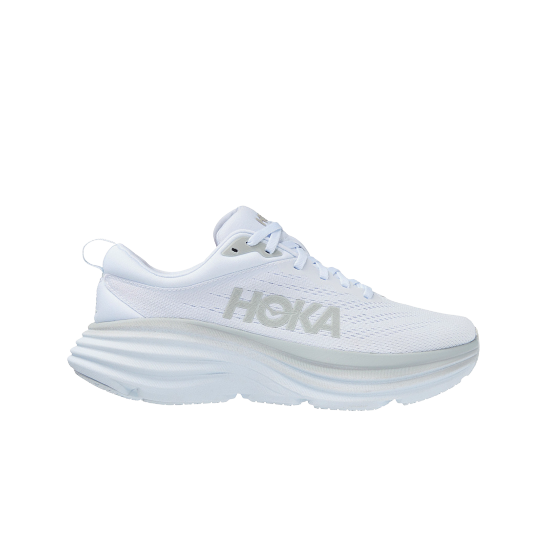 (W) Hoka Bondi 8 White - Wide 상세 이미지 1