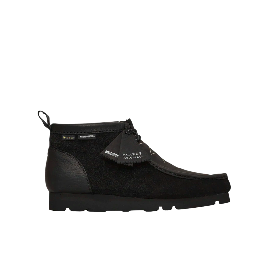 클락스 x 네이버후드 왈라비 부츠 고어텍스 블랙 콤비 스웨이드(Clarks x Neighborhood Wallabee Boots GTX Black Combi Suede)