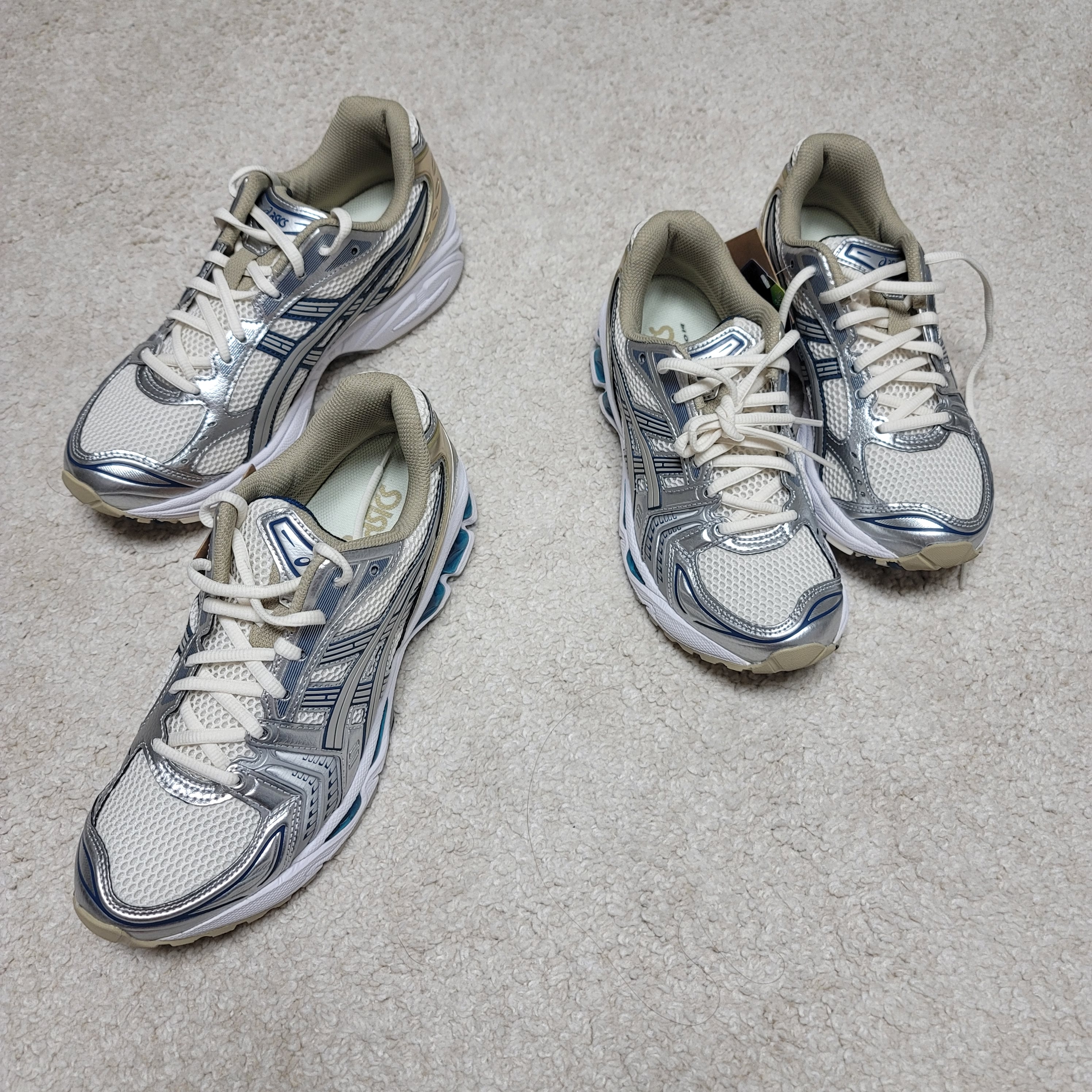 Asics Gel-Kayano 14 Cream Pure Silver 착용 스타일