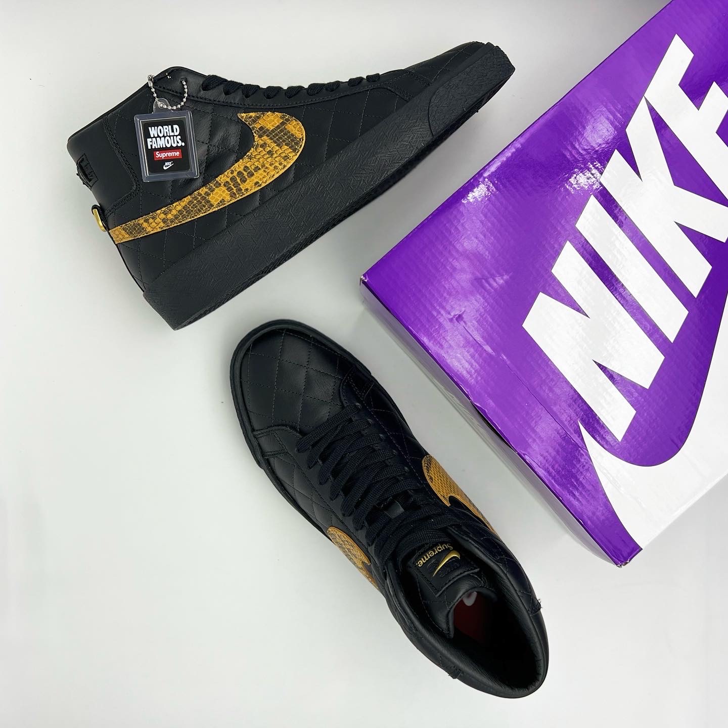 Nike x Supreme SB Zoom Blazer Mid QS 2 Black 착용 스타일 - 5