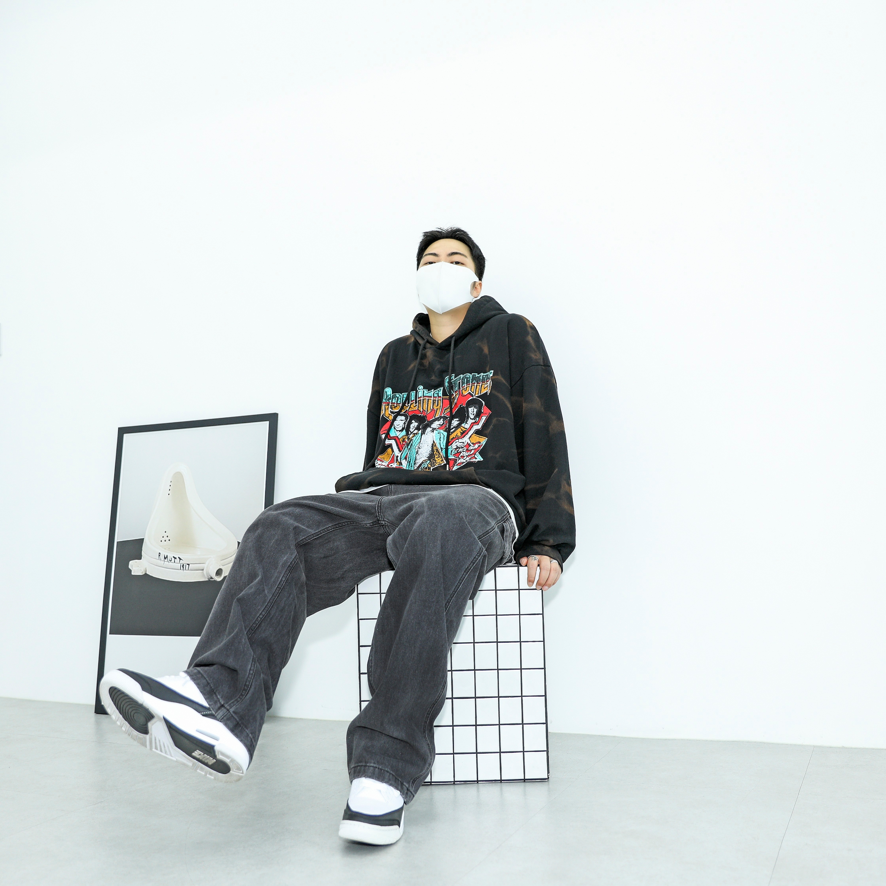 Jordan 3 x Fragment Retro SP White Black 착용 스타일 - 1