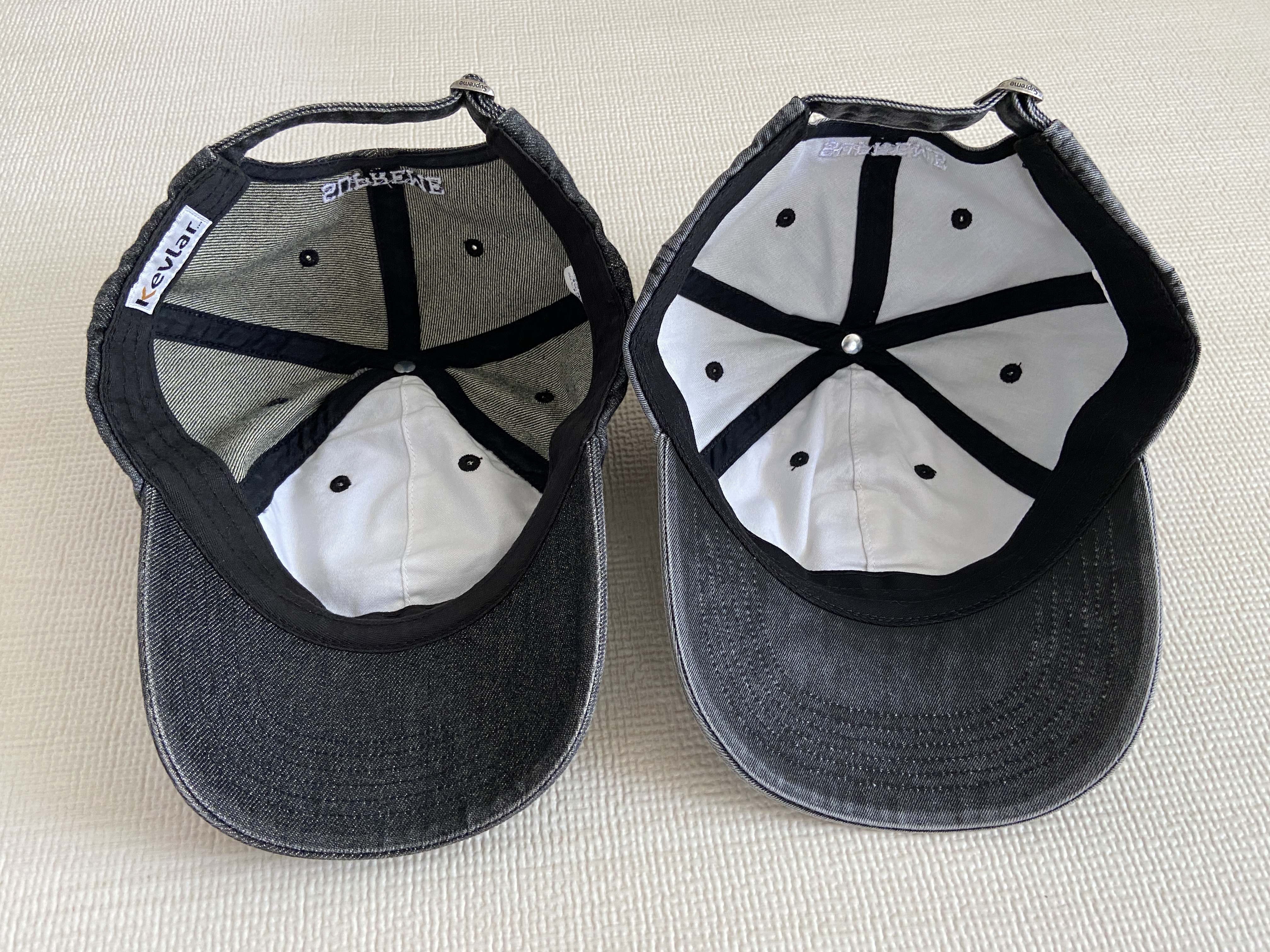 Supreme Pigment Print S Logo 6-Panel Black - 22FW, Supreme Kevlar Denim S Logo 6-Panel Black - 22SS 착용 스타일 - 3