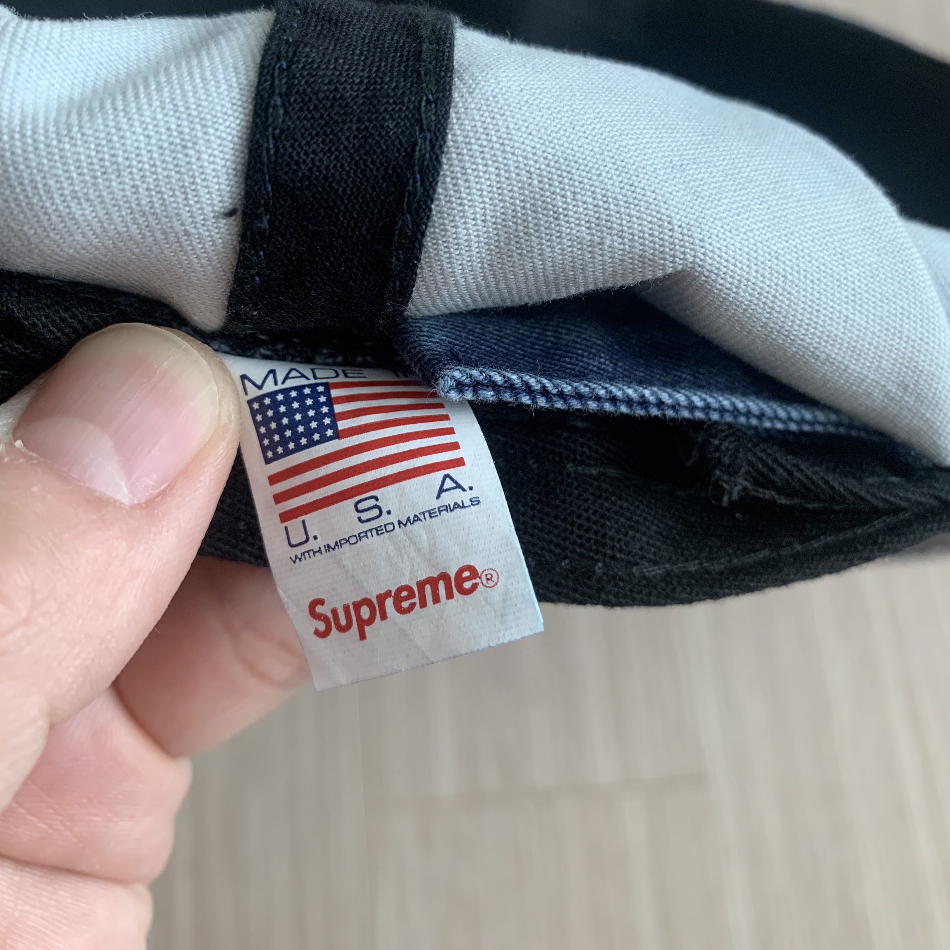 Supreme Pigment Print S Logo 6-Panel Indigo - 22FW 착용 스타일 - 3