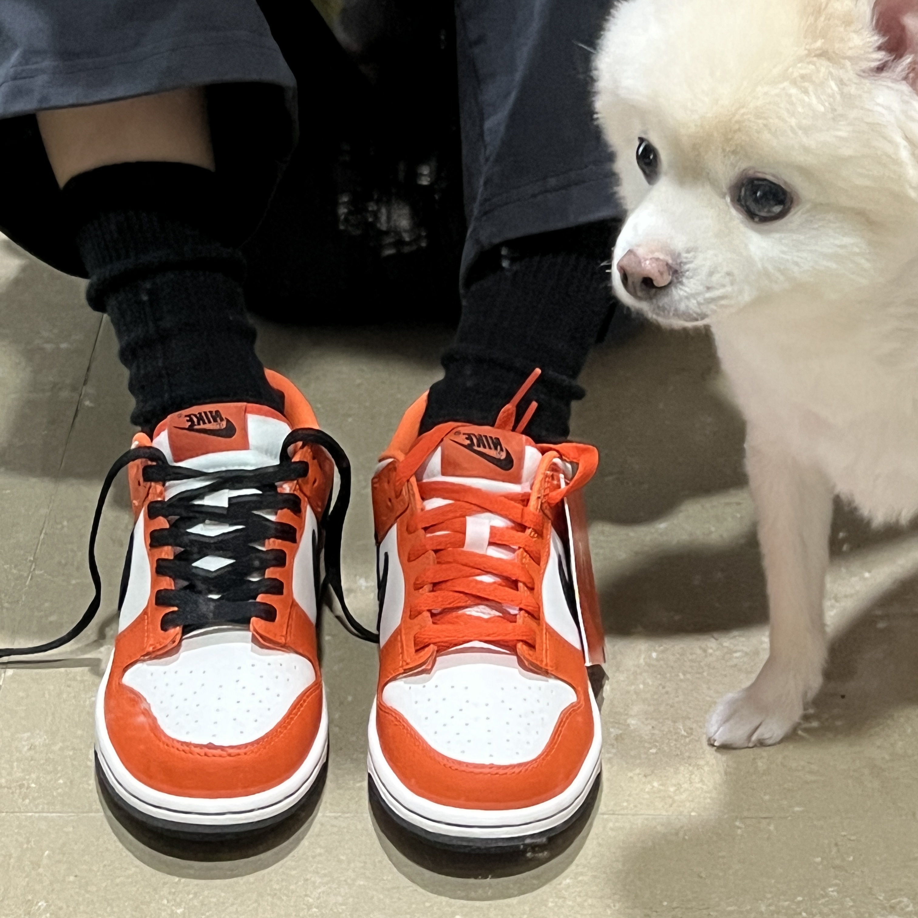 (GS) Nike Dunk Low Safety Orange 착용 스타일 - 4