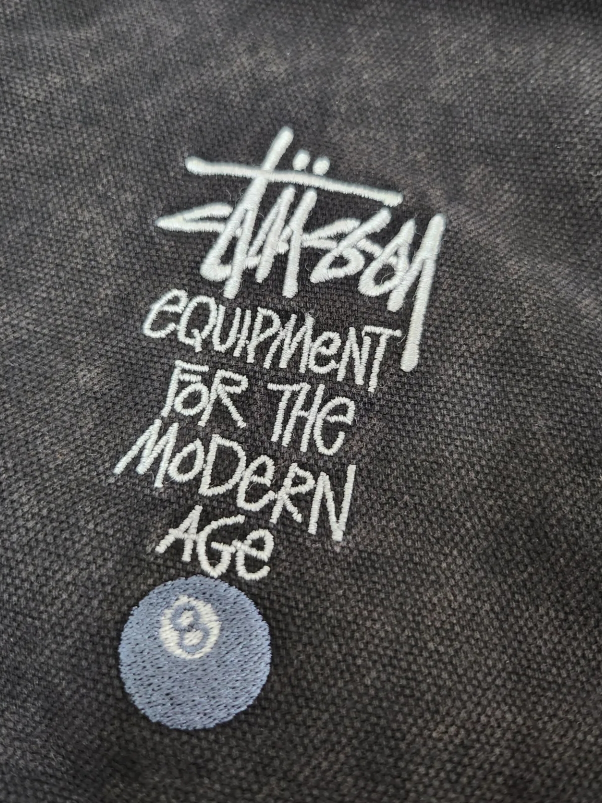 Stussy Canvas Insulated Work Jacket Black 착용 스타일 - 2