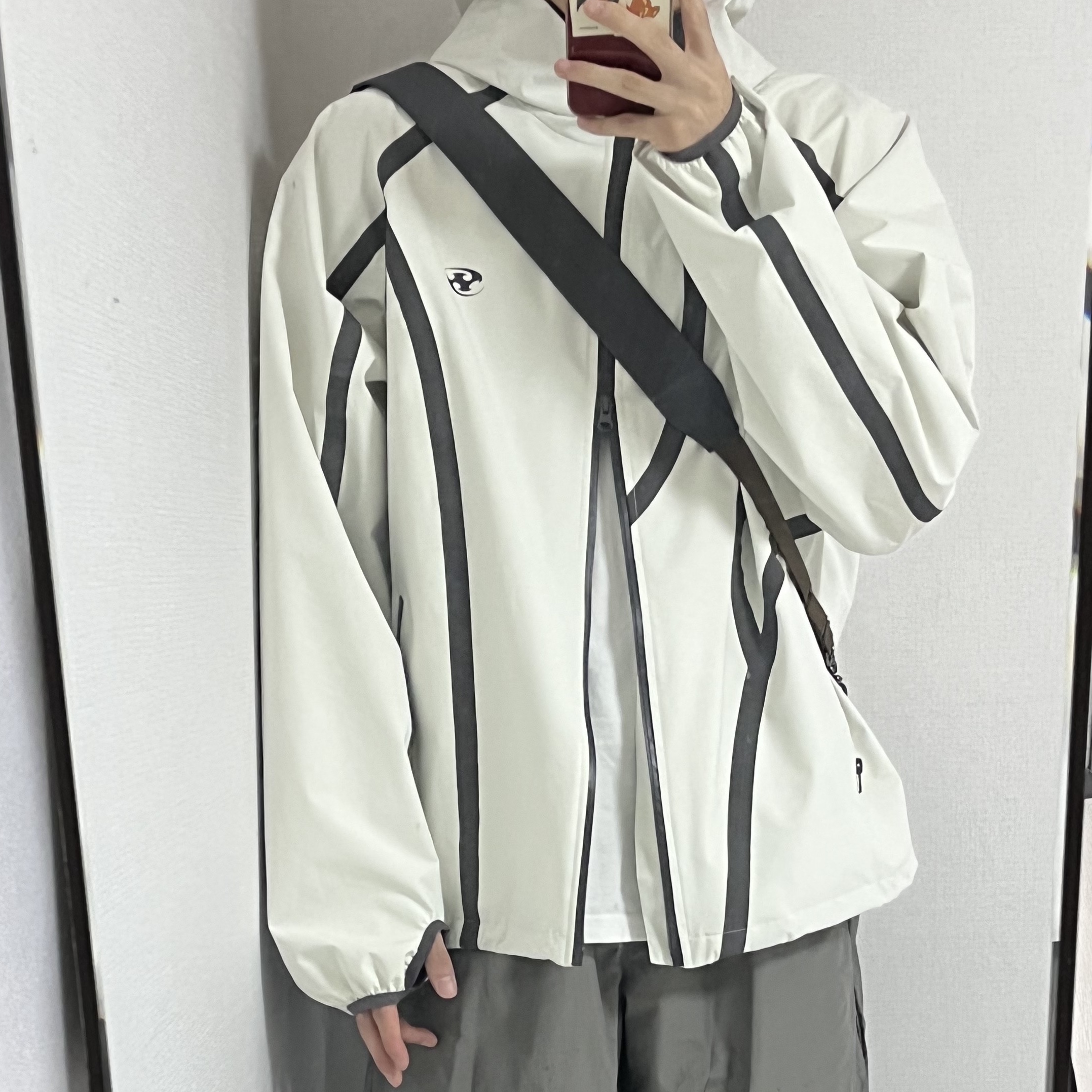 Sansan Gear Windblock Jacket Ivory - 22SS 착용 스타일 - 1