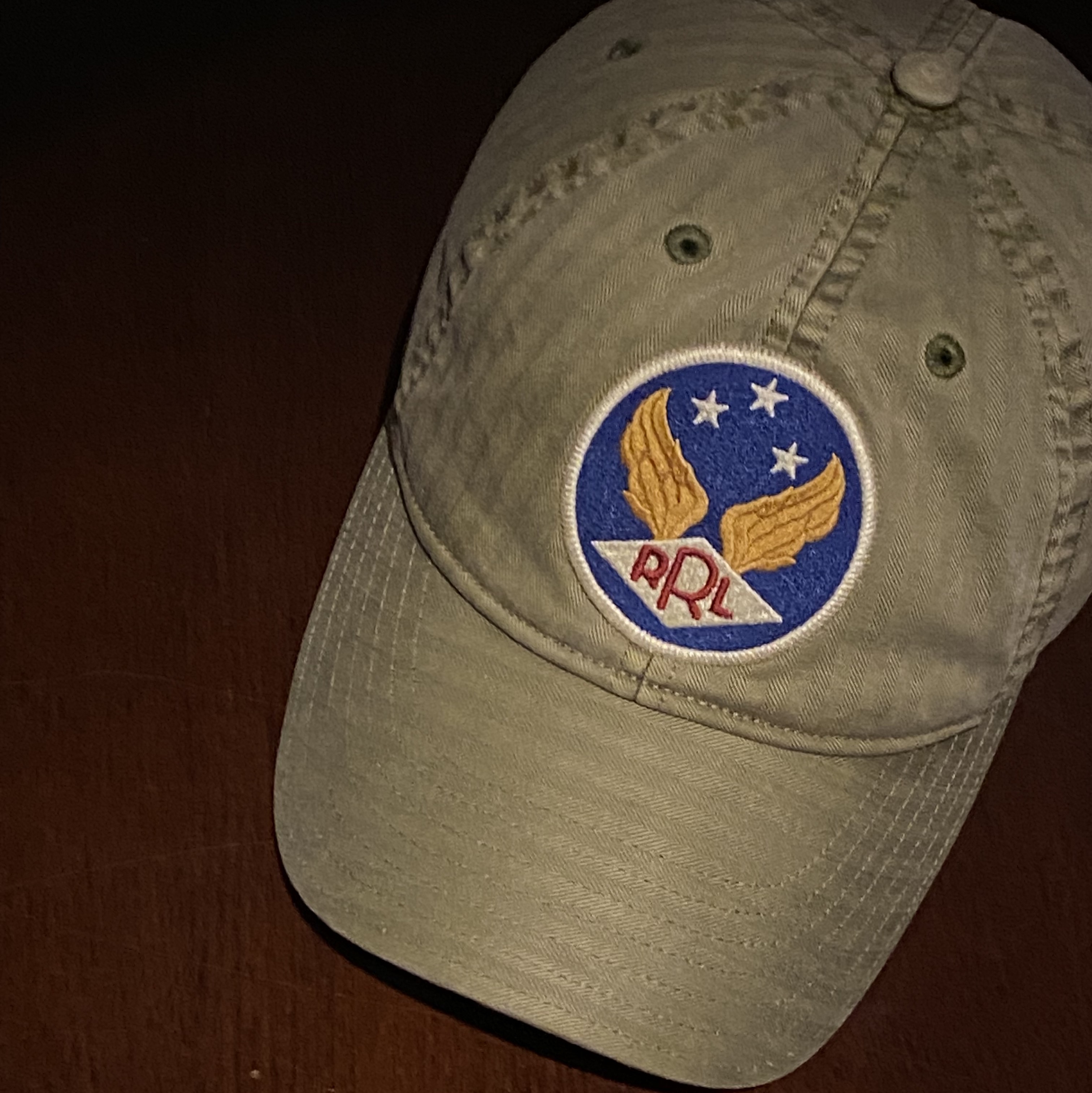 Double RL Garment Dyeing Twill Ball Cap Green 착용 스타일
