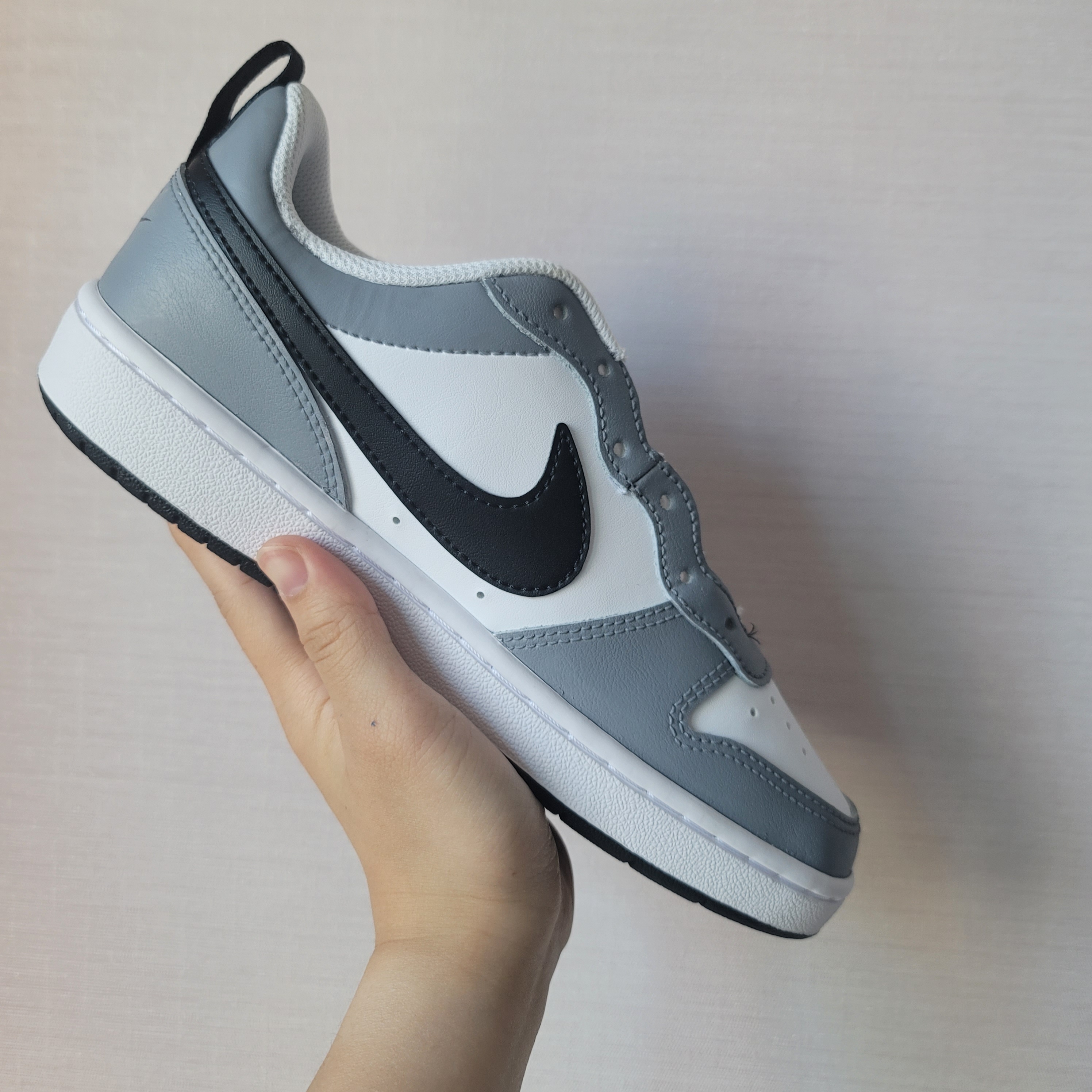 (GS) Nike Court Borough Low 2 White Black 착용 스타일