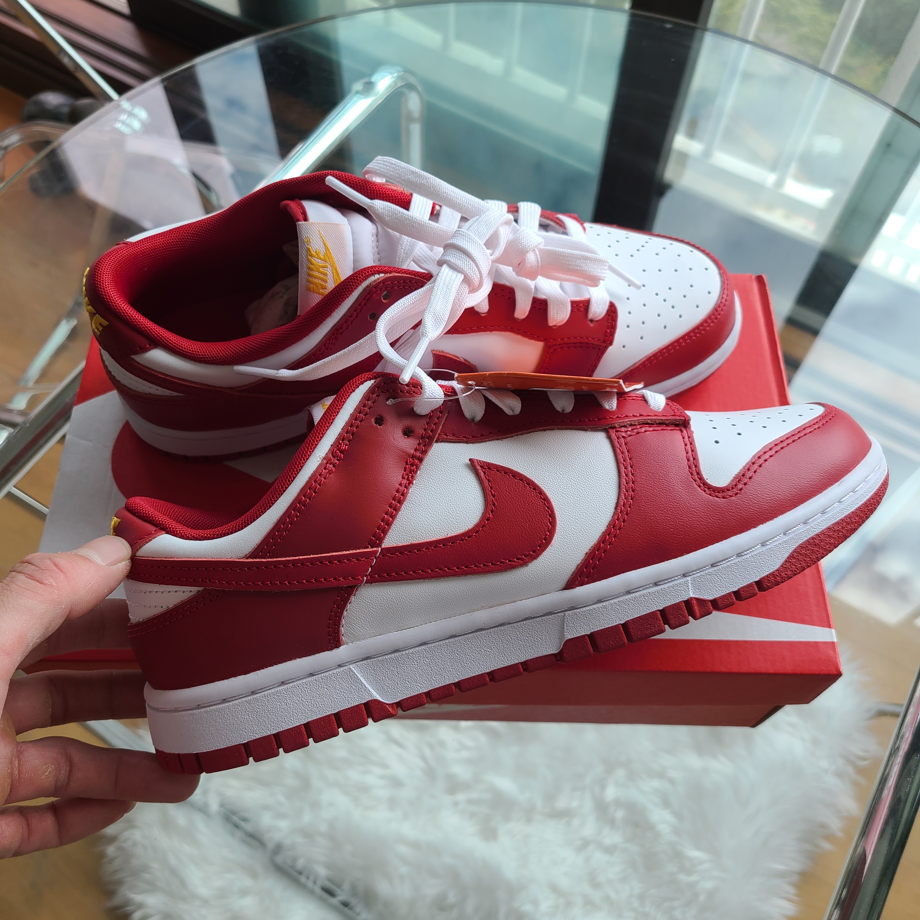 Nike Dunk Low Retro Gym Red 착용 스타일 - 1
