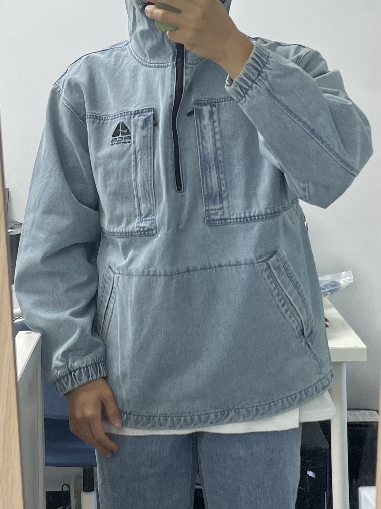 Supreme x Nike ACG Denim Pullover Washed Blue - 22FW 착용 스타일