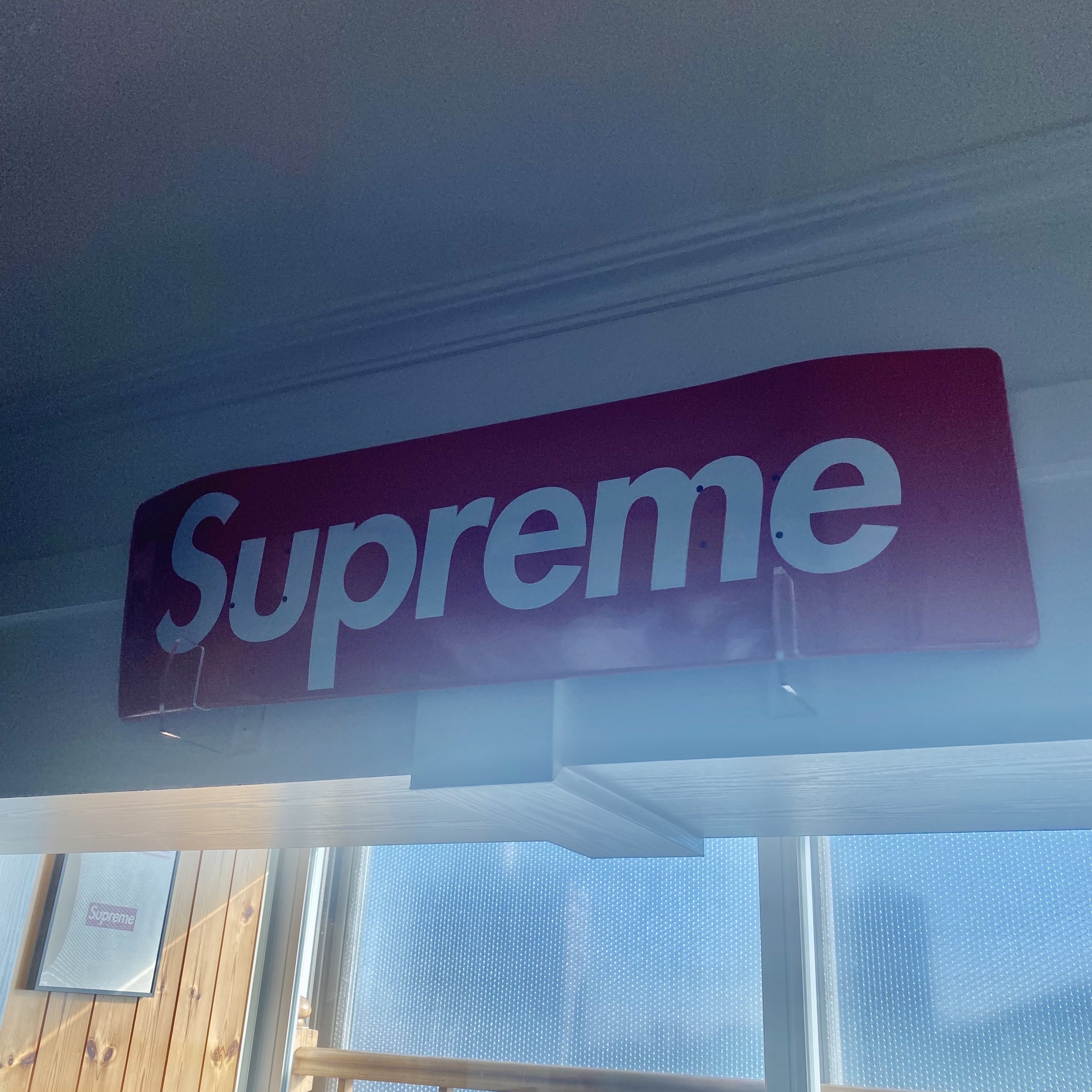 Supreme Uncut Box Logo Skateboard Deck Red - 22SS 착용 스타일