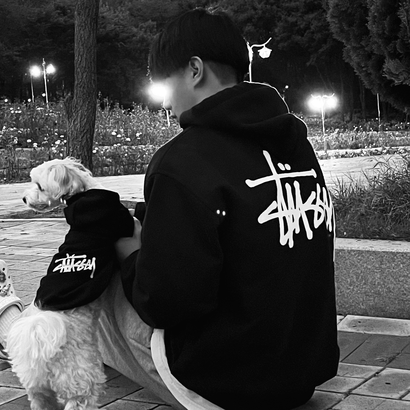 Stussy Basic Stussy Hoodie Black 2022 착용 스타일