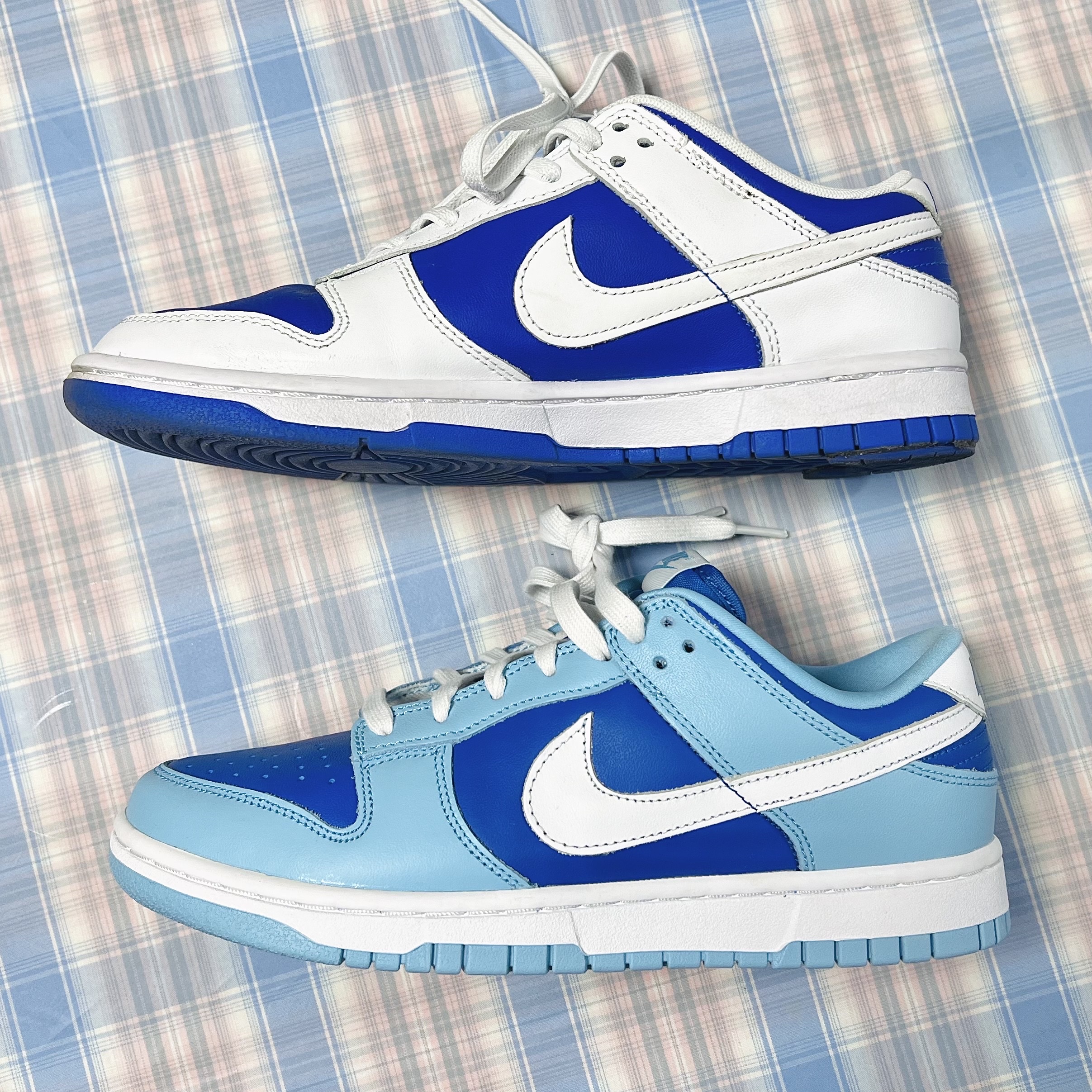 Nike Dunk Low Retro QS Argon, Nike Dunk Low Retro Racer Blue and White 착용 스타일 - 2