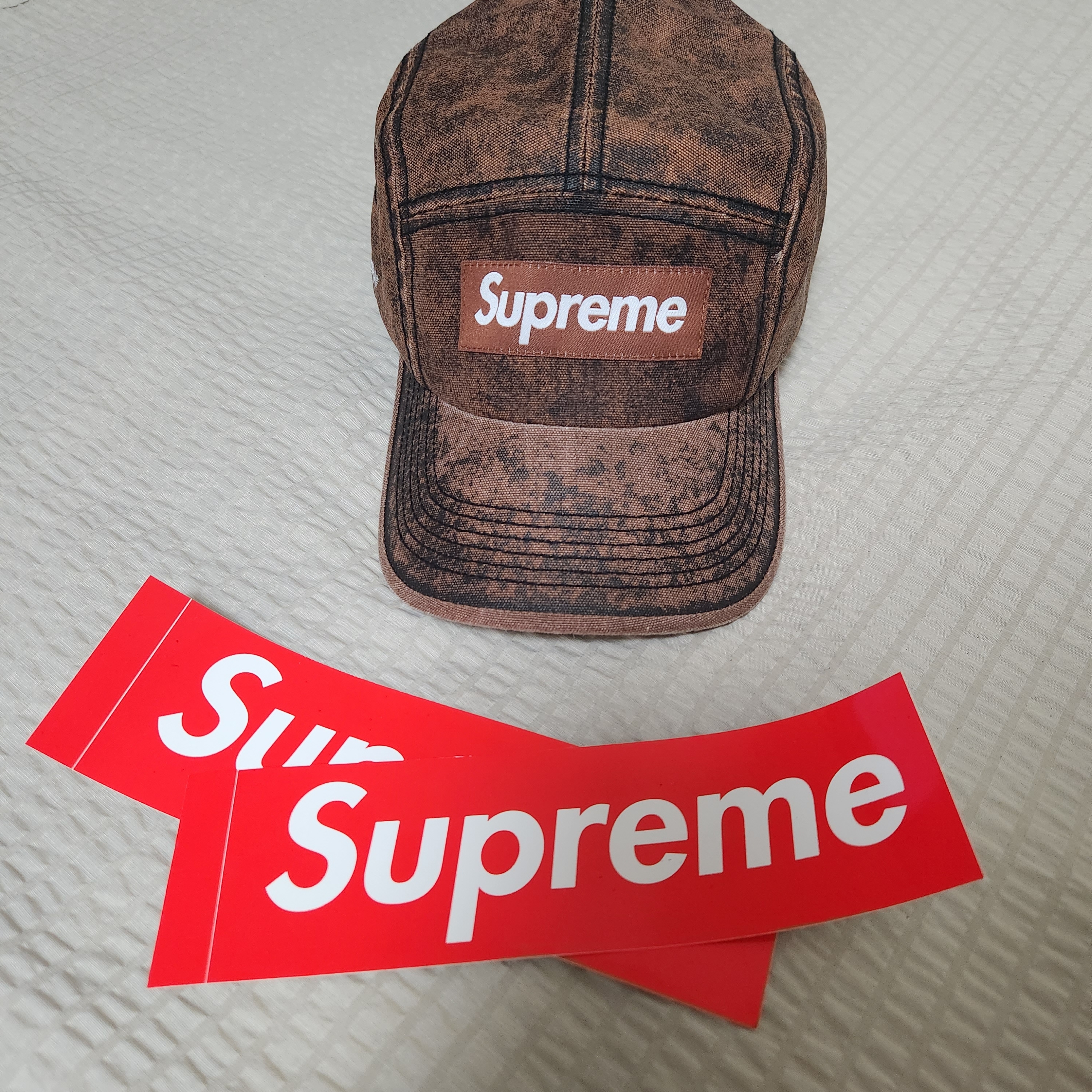 Supreme Washed Cordura Camp Cap Rust - 22FW 착용 스타일