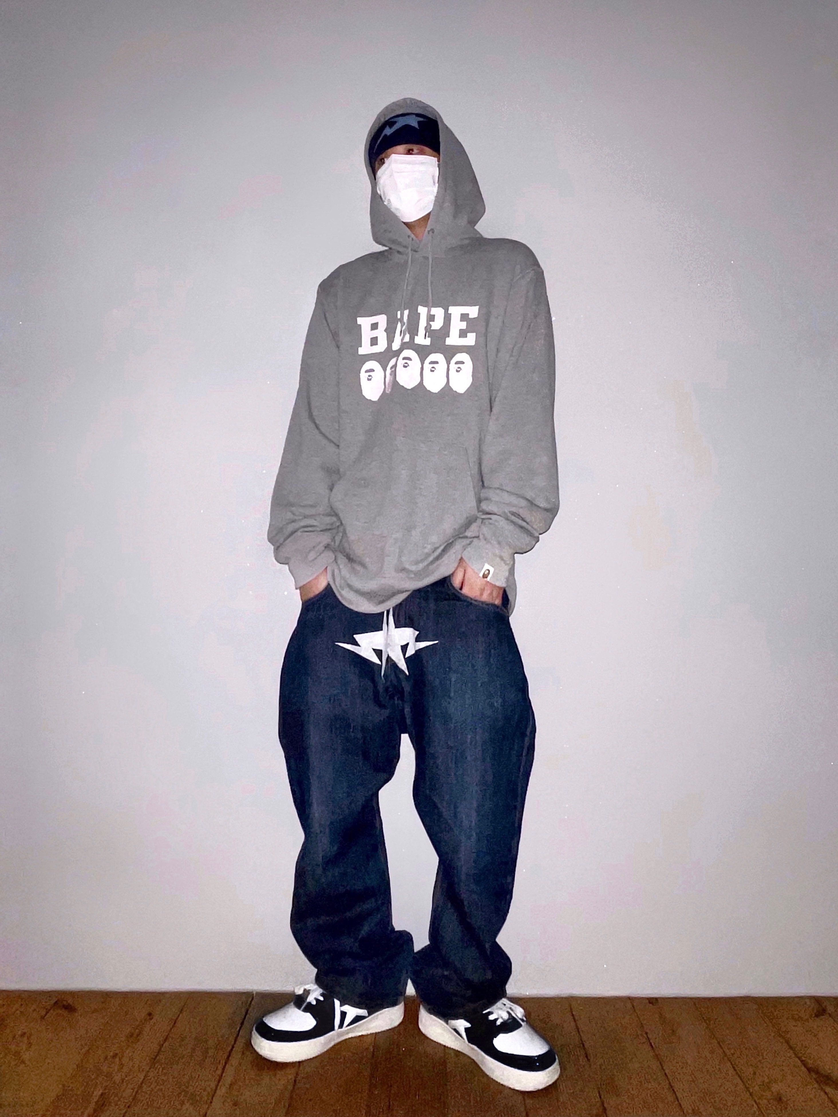 BAPE Bape Sta Low Color Block Shark Blue 착용 스타일