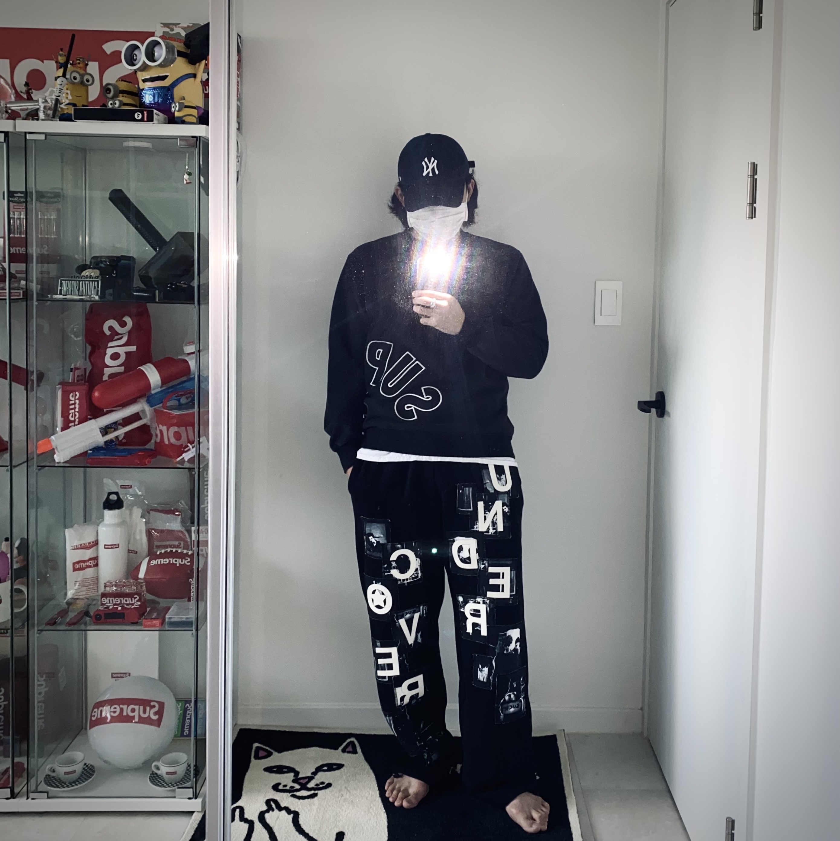 Supreme x Nike Arc Crewneck Black - 22SS 착용 스타일 - 1