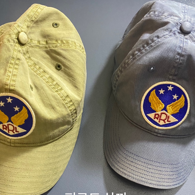 Double RL Garment Dyeing Twill Ball Cap Blue 착용 스타일