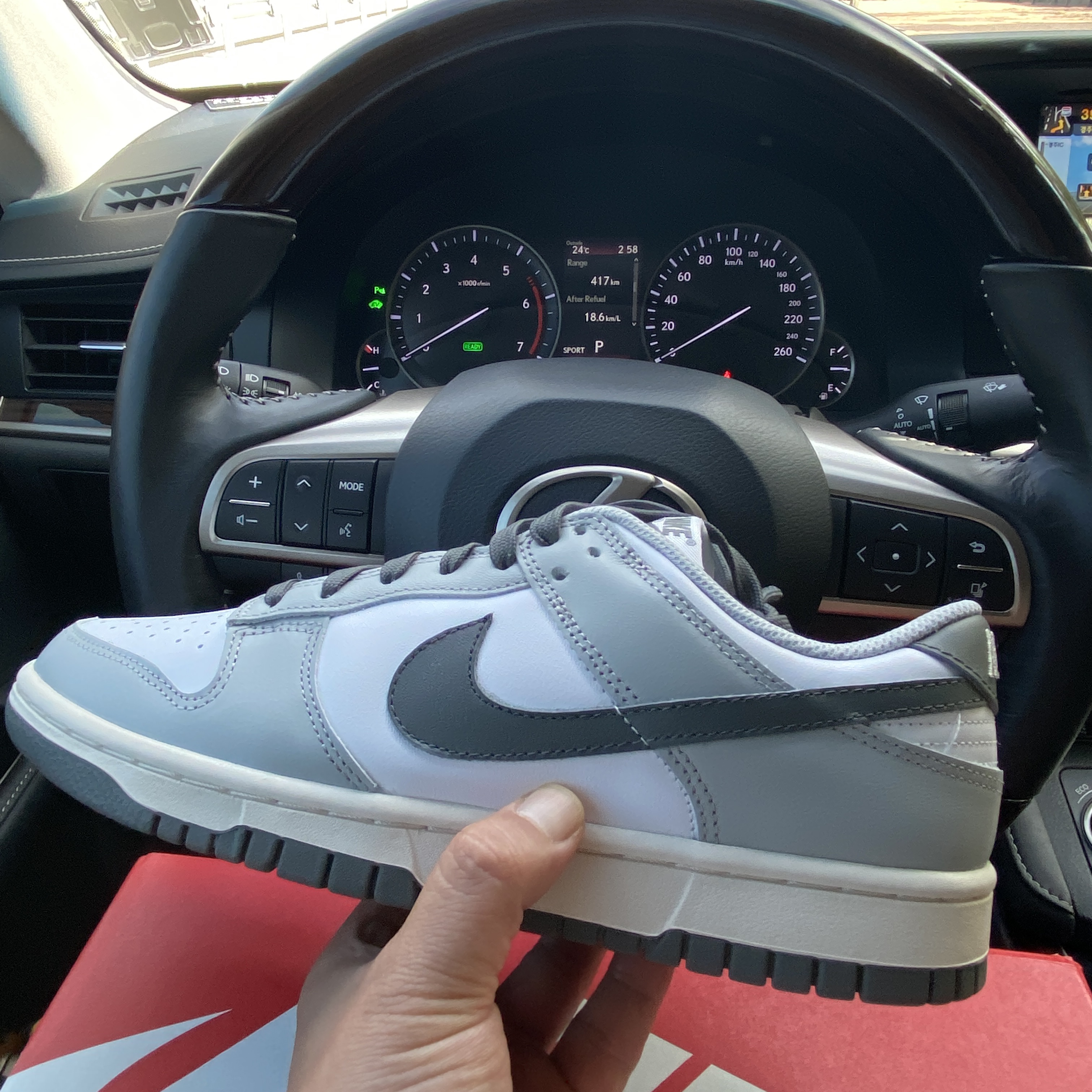 (W) Nike Dunk Low Light Smoke Grey 착용 스타일 - 1