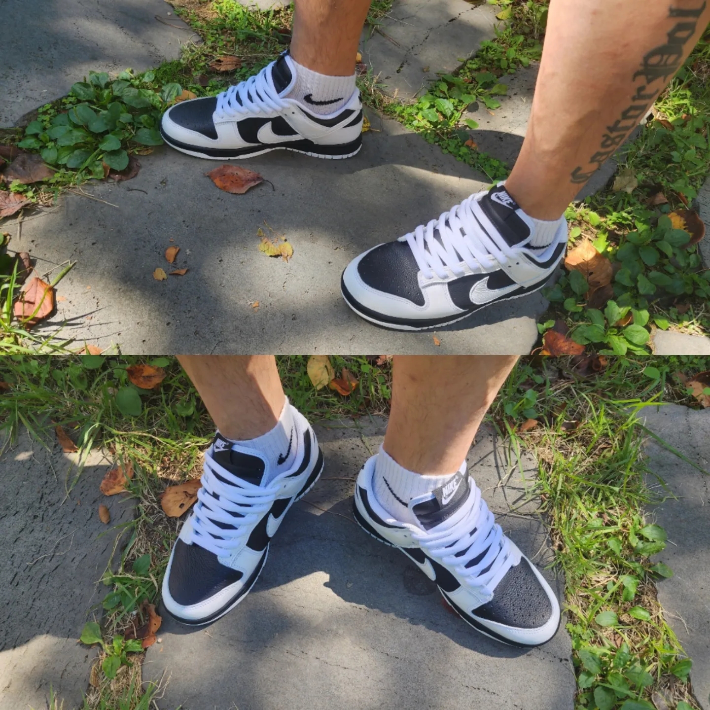 Nike Dunk Low Retro Black White, Essentials x New Era Sized Cap Black 착용 스타일 - 2