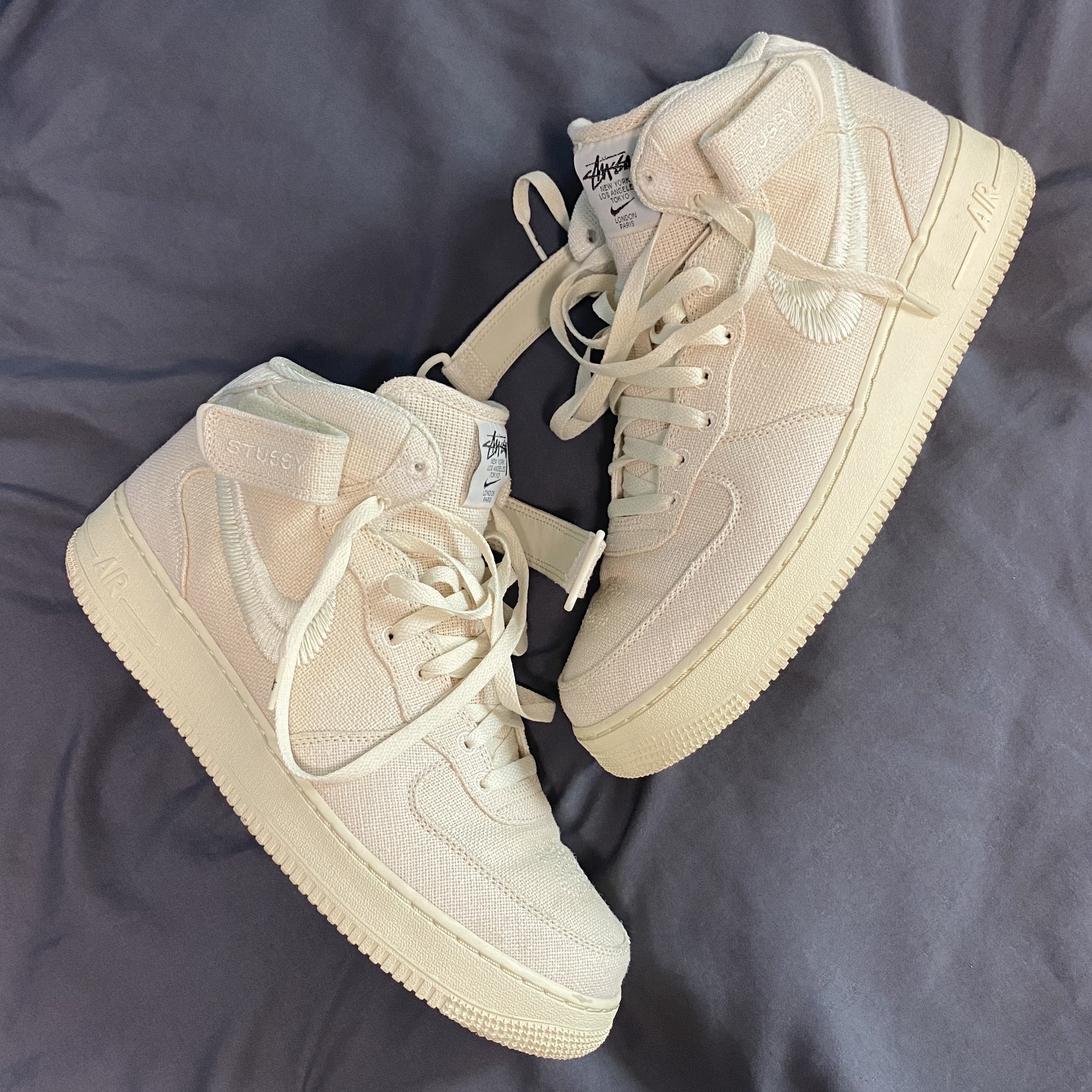 Nike x Stussy Air Force 1 '07 Mid SP Fossil 착용 스타일