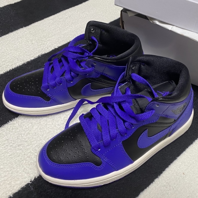 (W) Jordan 1 Mid Black Dark Concord 착용 스타일