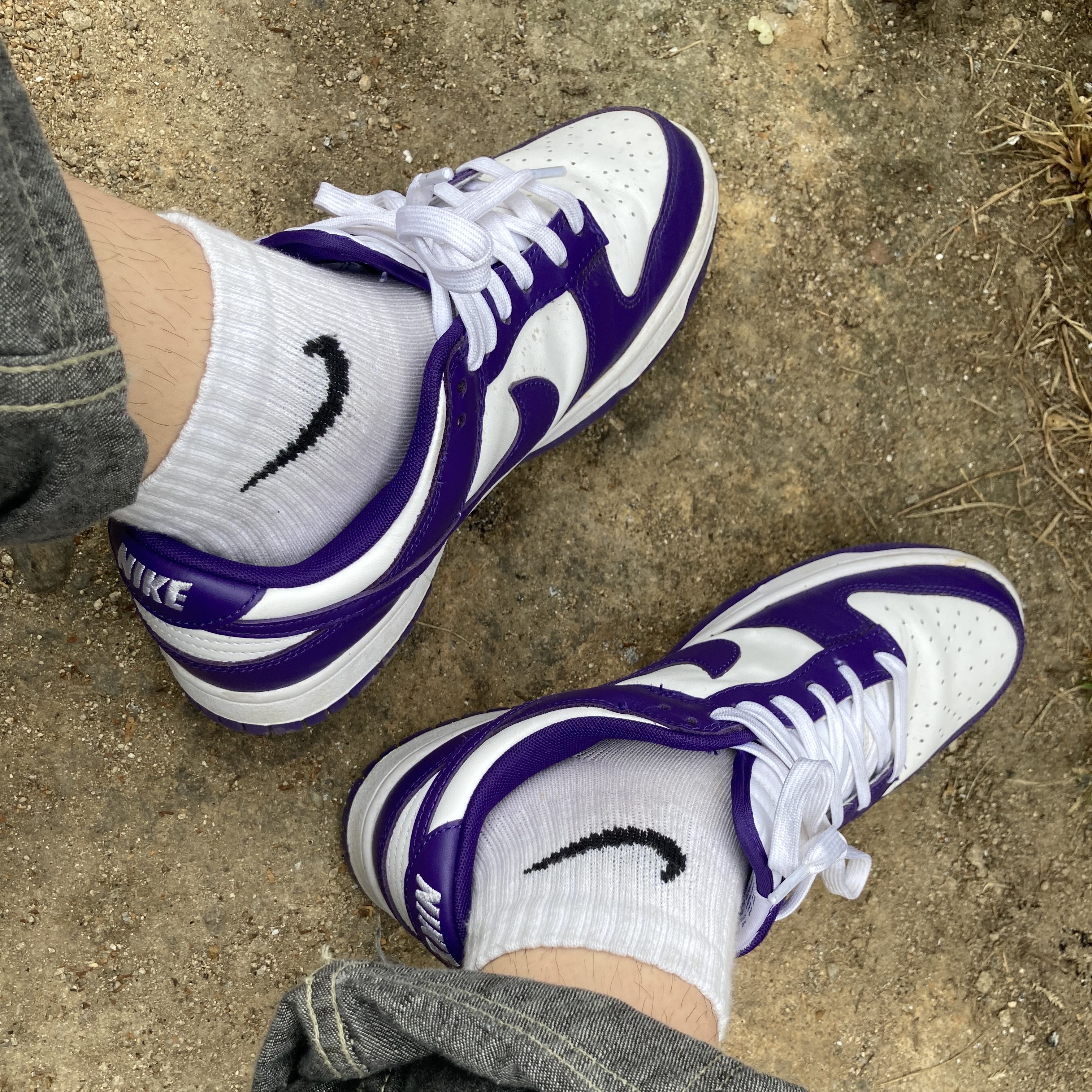 Nike Dunk Low Retro Championship Court Purple 착용 스타일 - 3