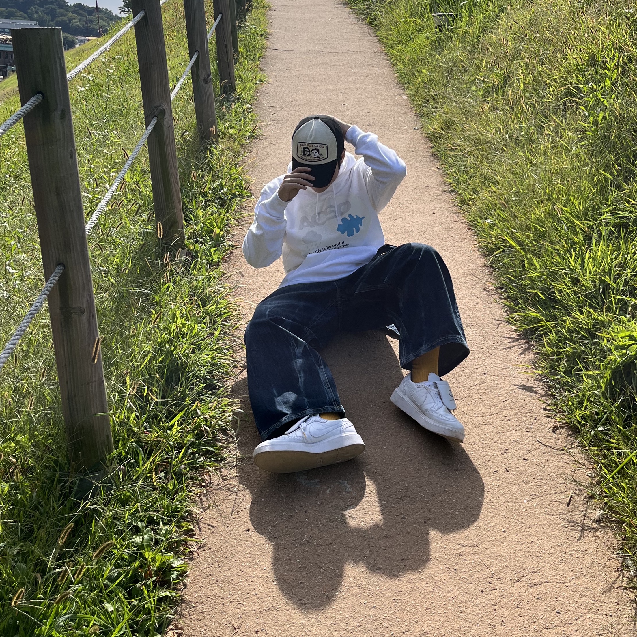 Nike x Peaceminusone Kwondo1 White 착용 스타일
