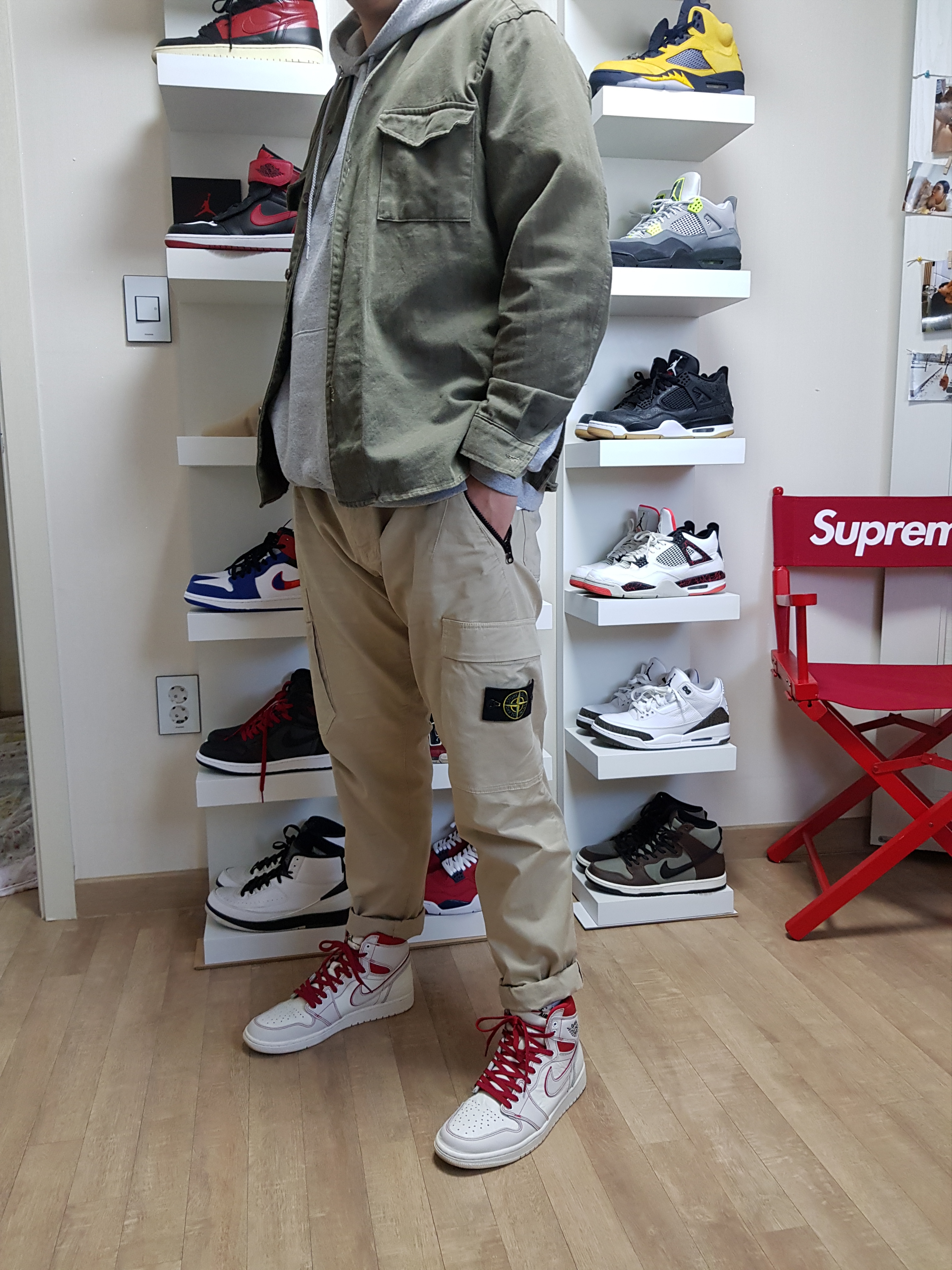 Jordan 1 Retro High Phantom Gym Red, Jordan 3 Retro Mocha 2018 착용 스타일