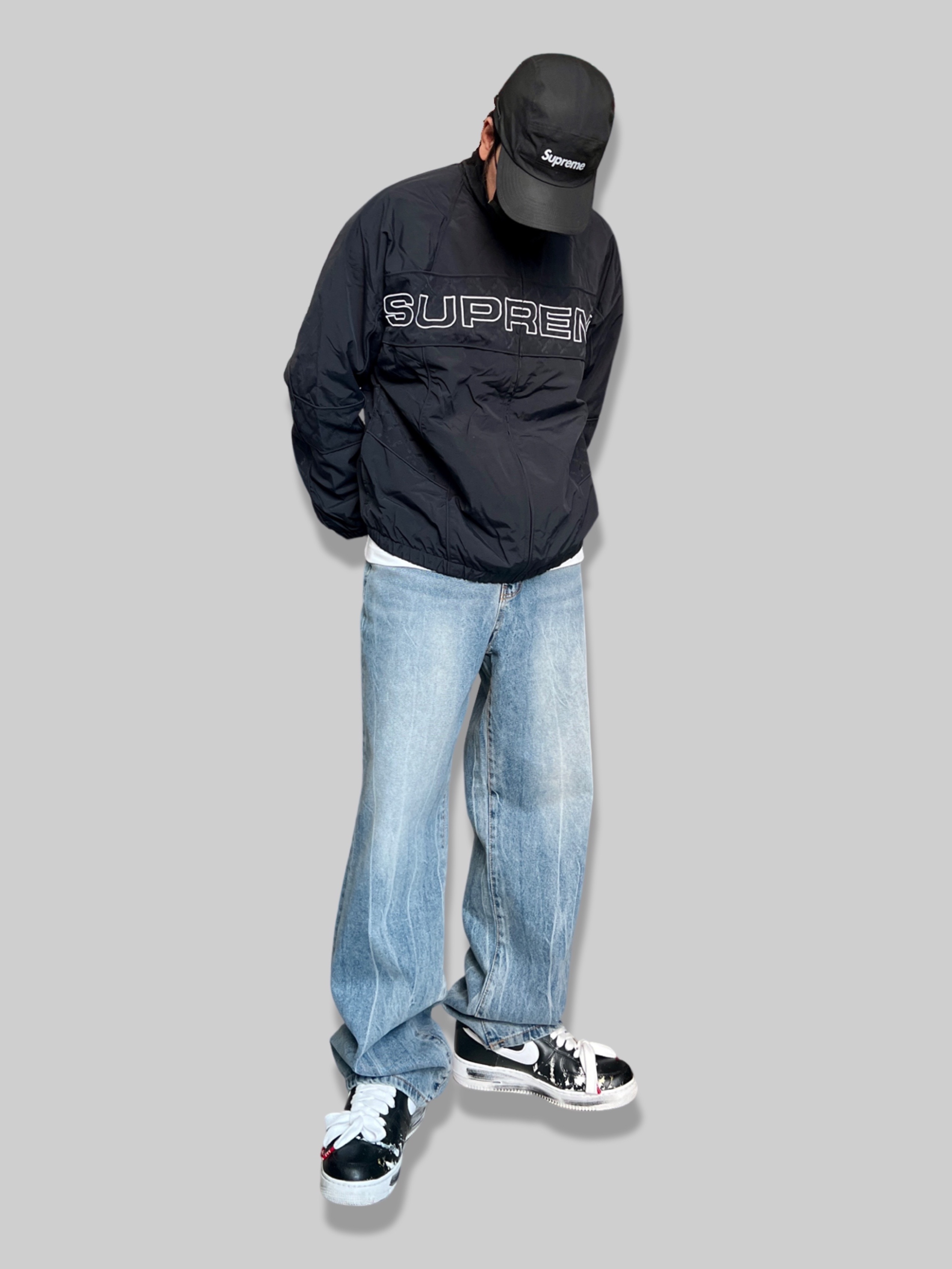 Supreme Jacquard Panel Track Jacket Black - 22FW, Nike x Peaceminusone Air Force 1 Low Para-Noise 착용 스타일
