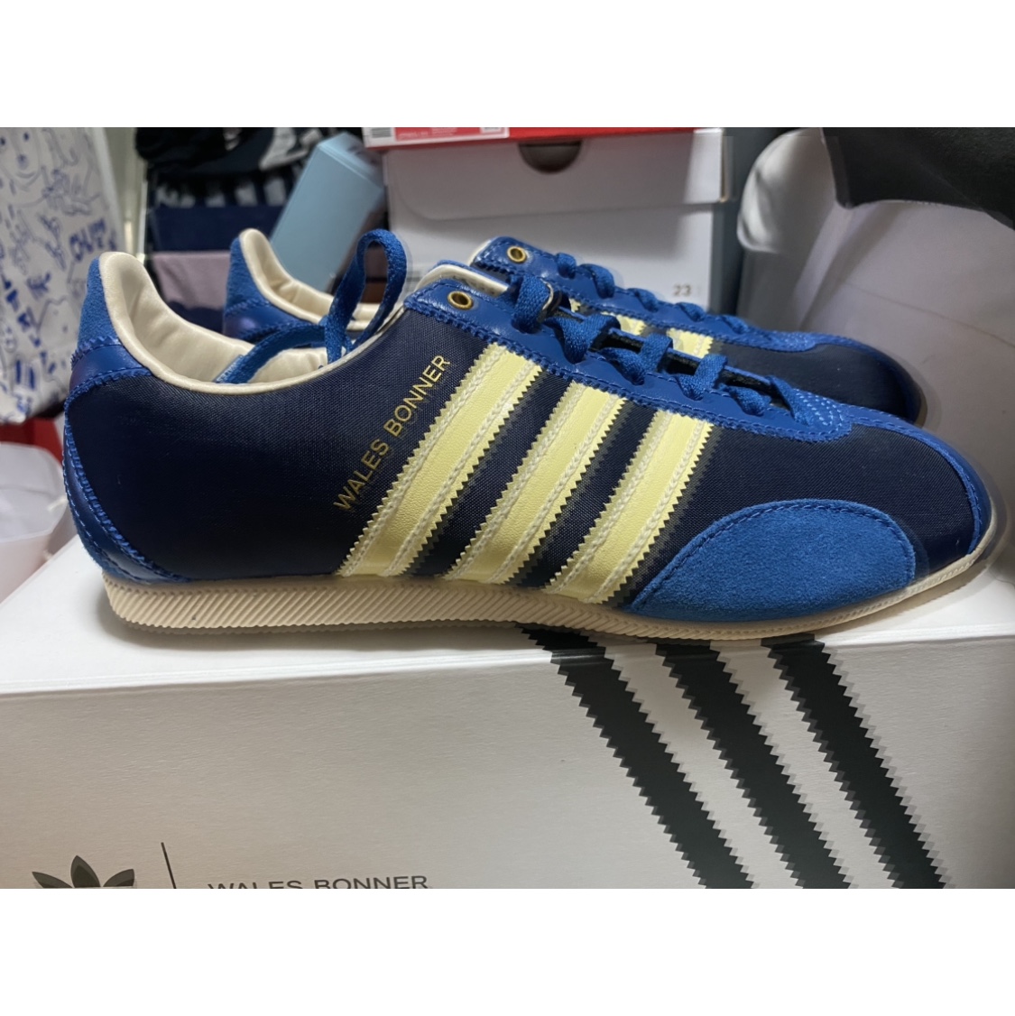 Adidas x Wales Bonner Japan Shoes Legend Ink 착용 스타일 - 2