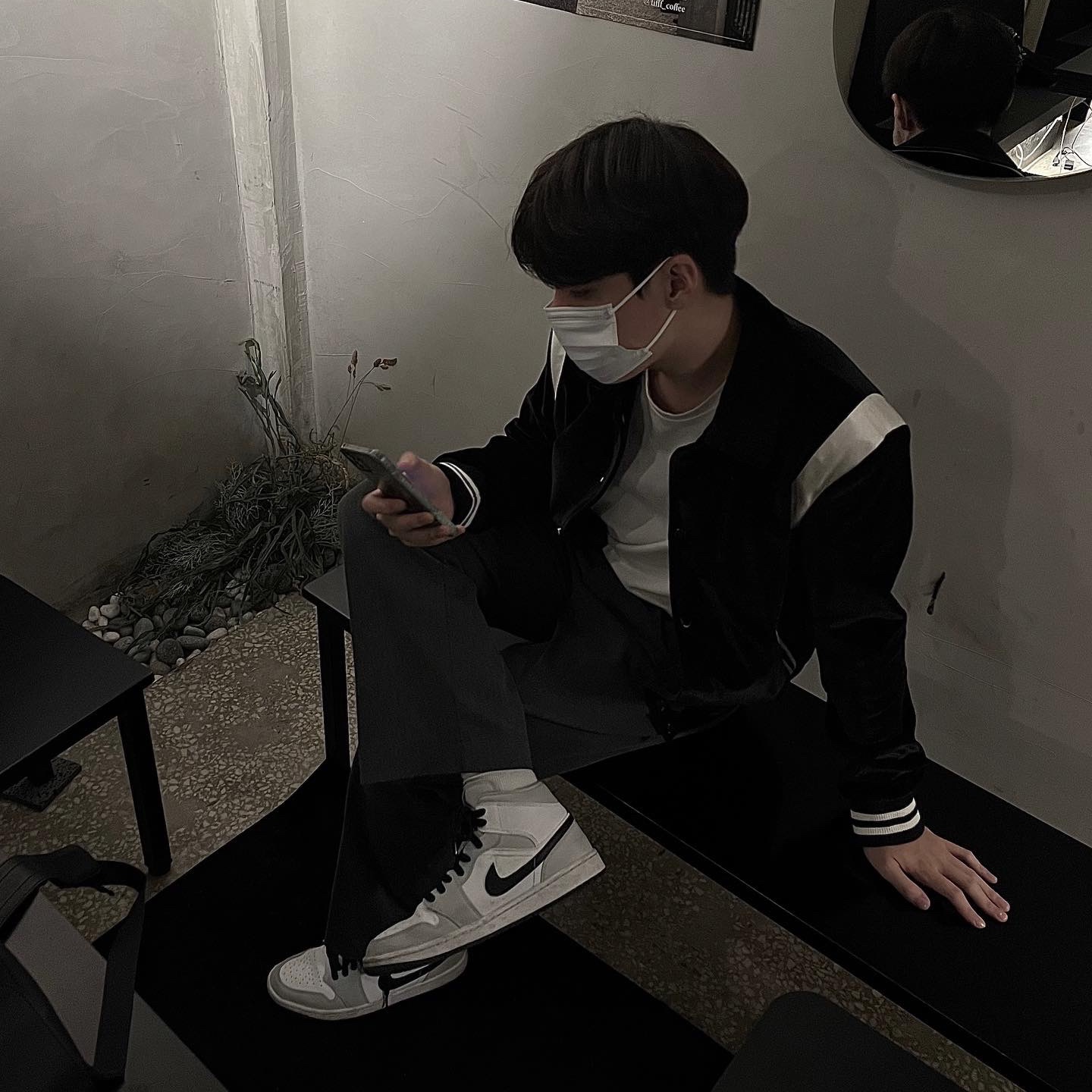 (W) Jordan 1 Mid Grey Fog 착용 스타일 - 2