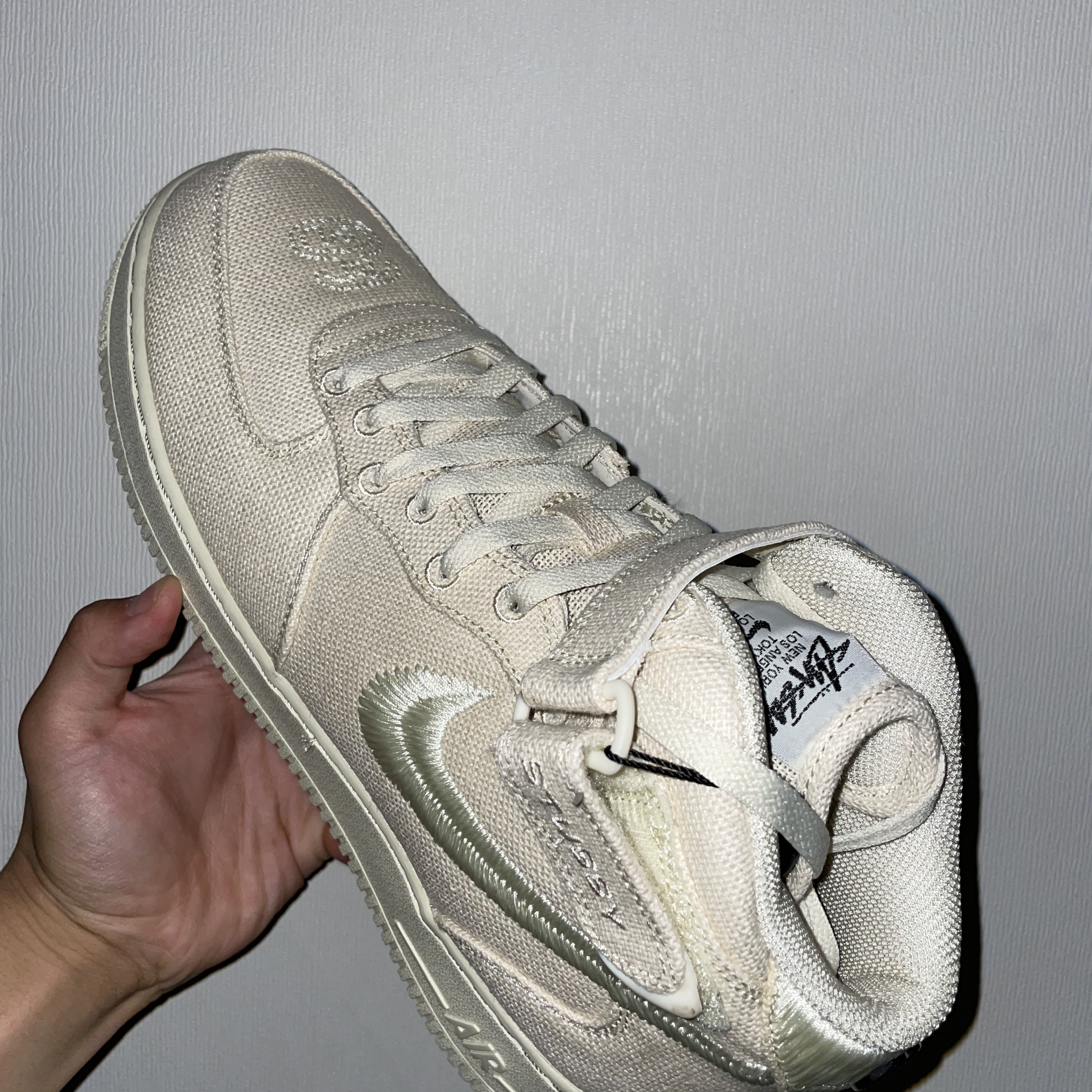 Nike x Stussy Air Force 1 '07 Mid SP Fossil 착용 스타일