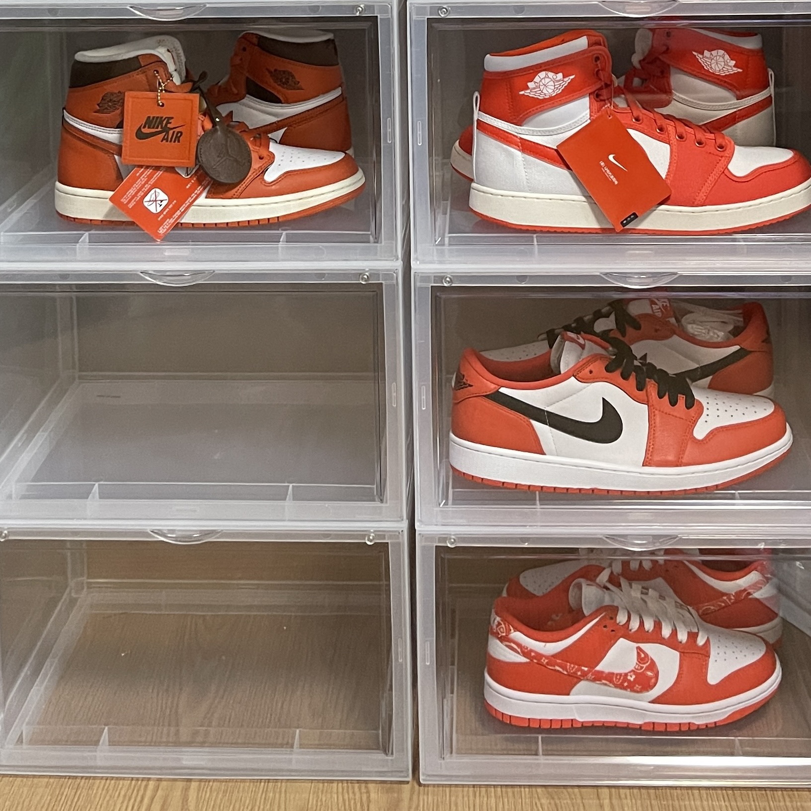 (W) Jordan 1 Retro High OG Starfish, Jordan 1 KO Rush Orange 착용 스타일 - 1