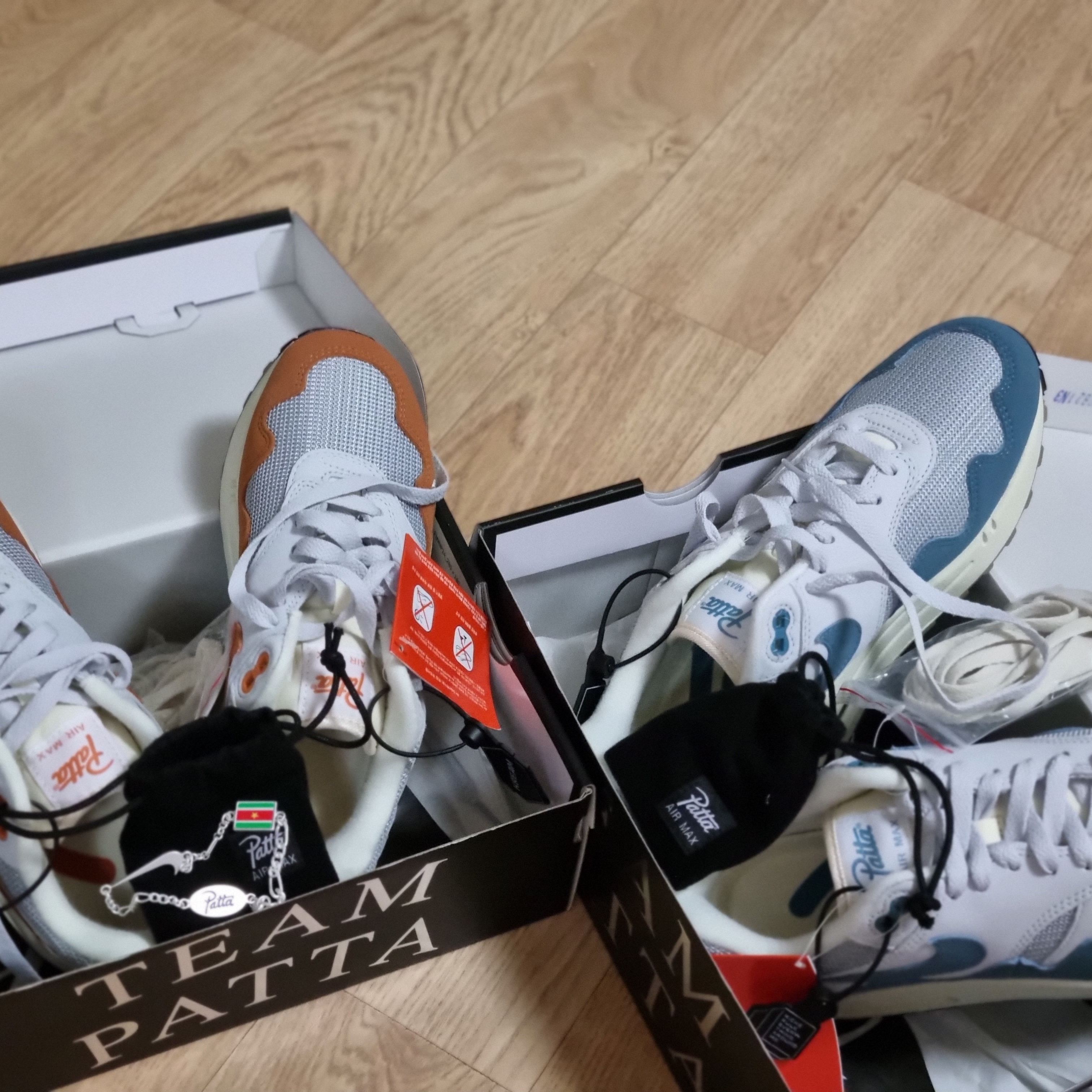 Nike x Patta Air Max 1 Noise Aqua, Nike x Patta Air Max 1 Monarch 착용 스타일 - 2