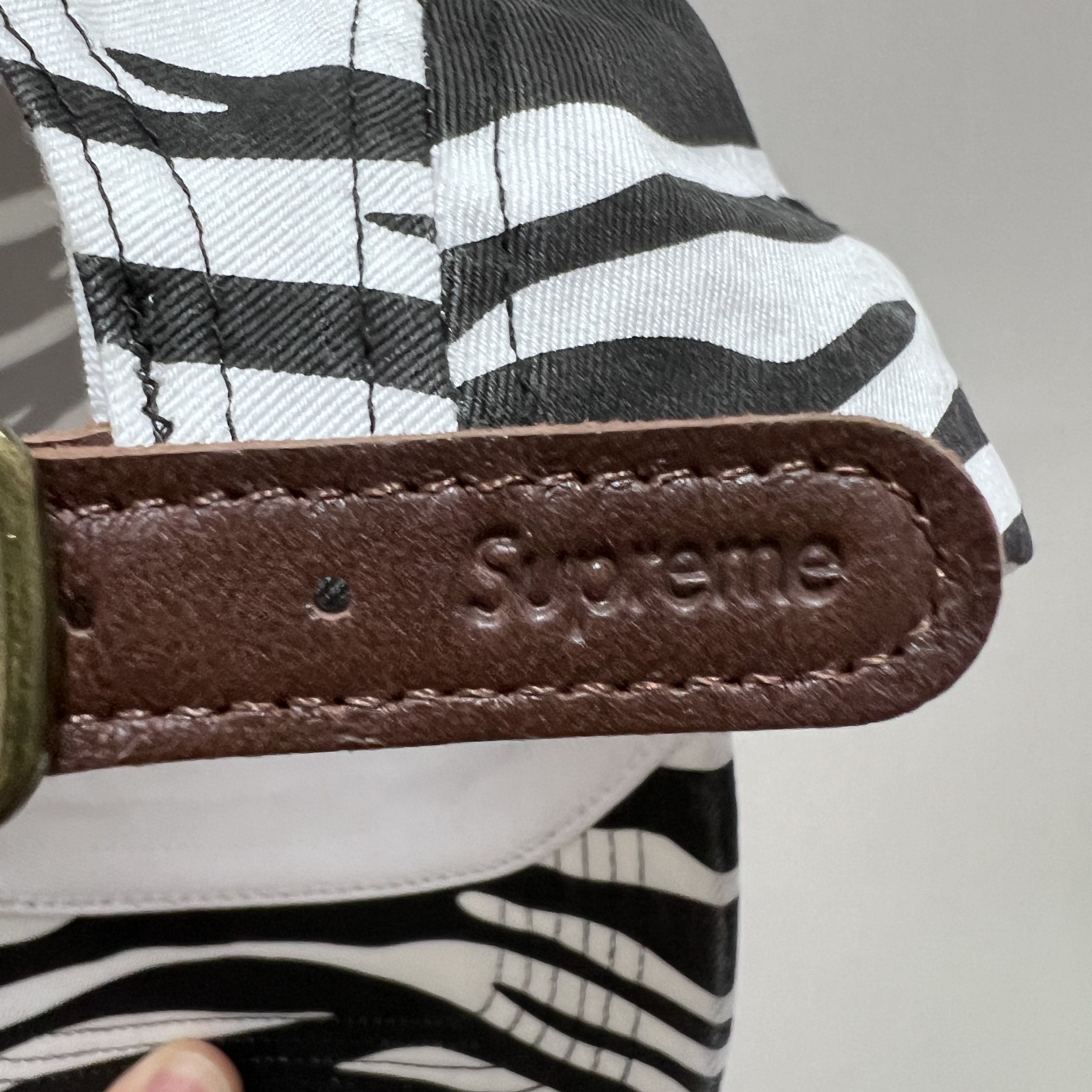 Supreme Washed Chino Twill Camp Cap Zebra - 22FW 착용 스타일 - 2