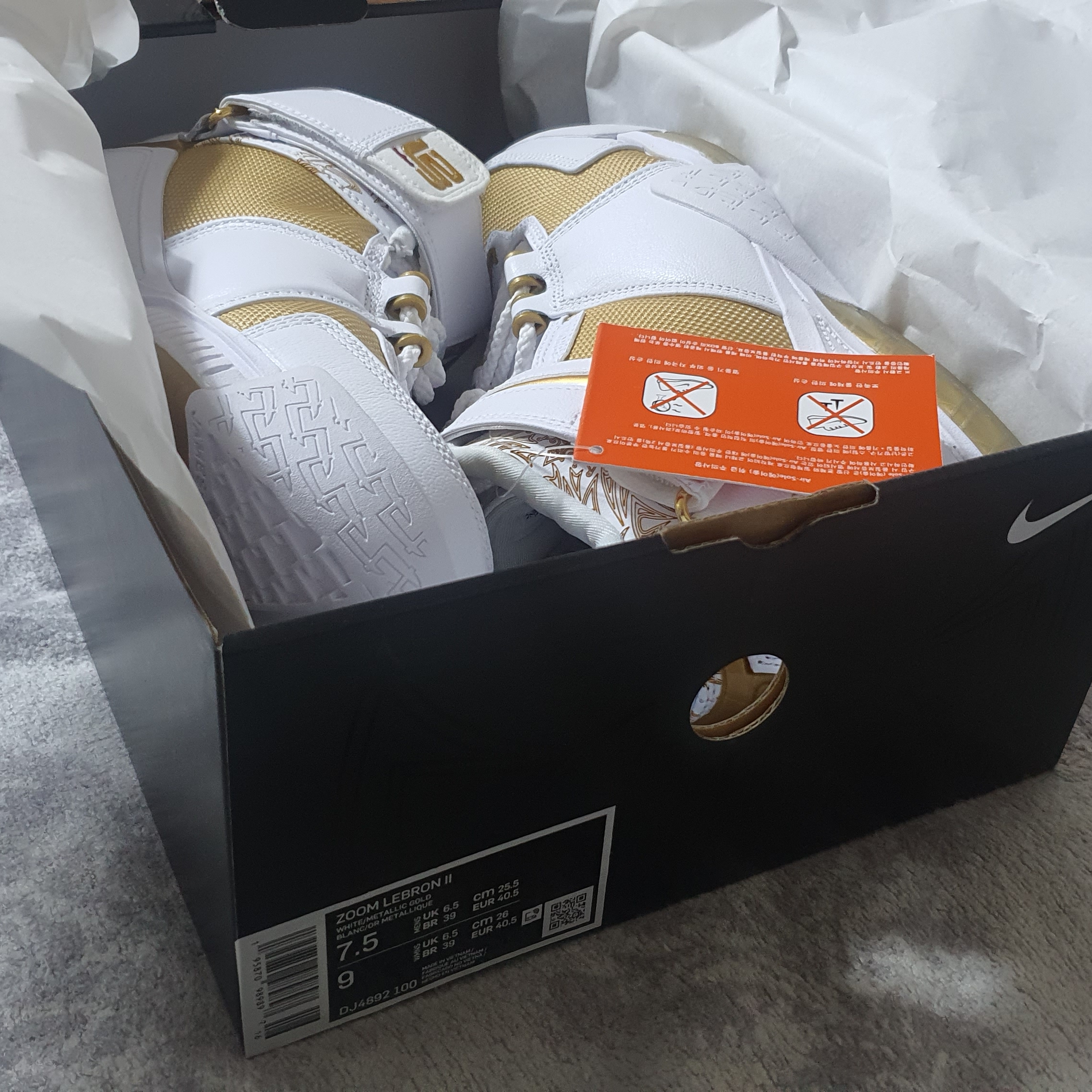 Nike Zoom LeBron 2 Metallic Gold and White 착용 스타일 - 3