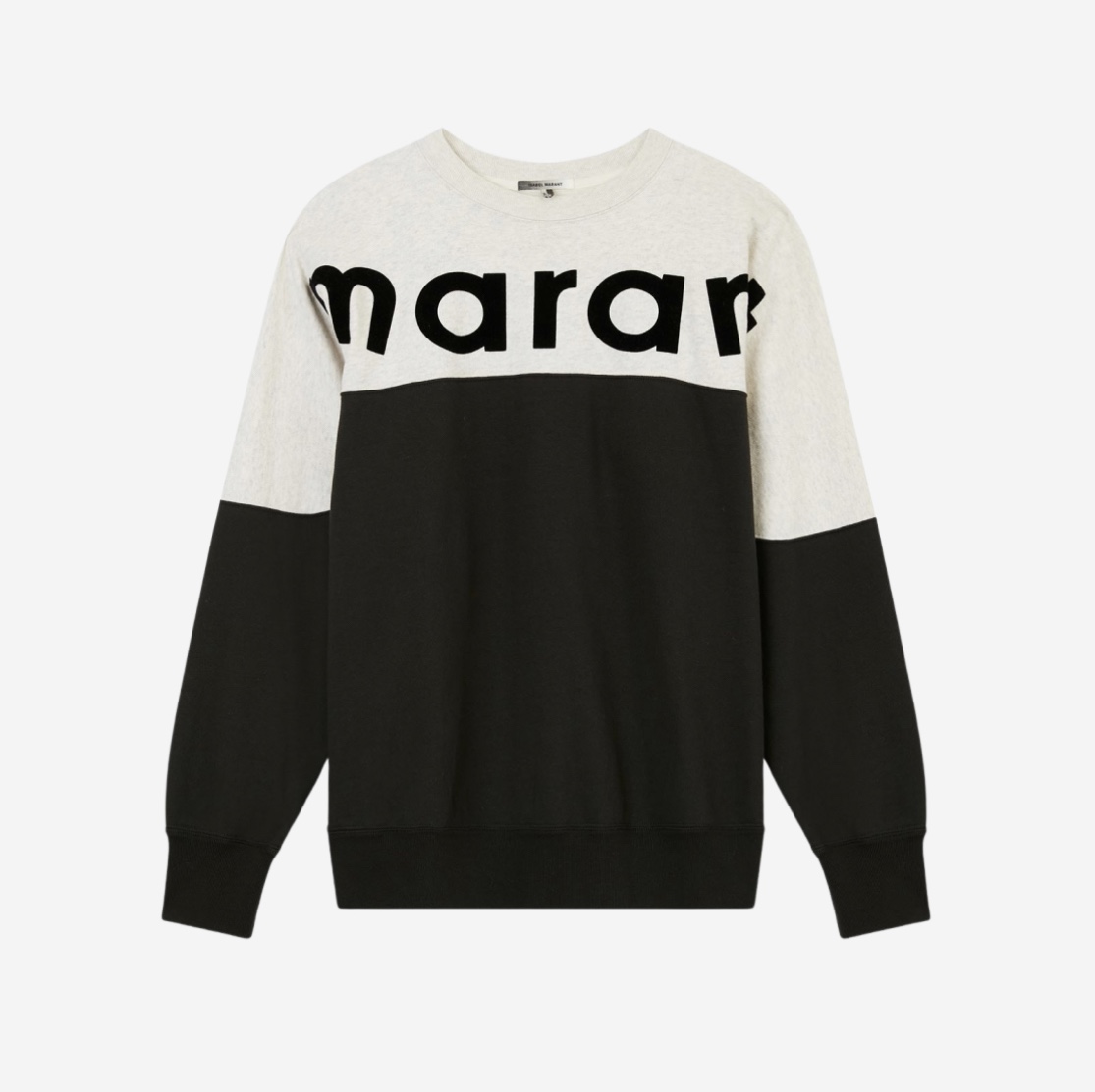 Isabel Marant Howley Two Tone Logo Sweatshirt Faded Black 착용 스타일 - 2