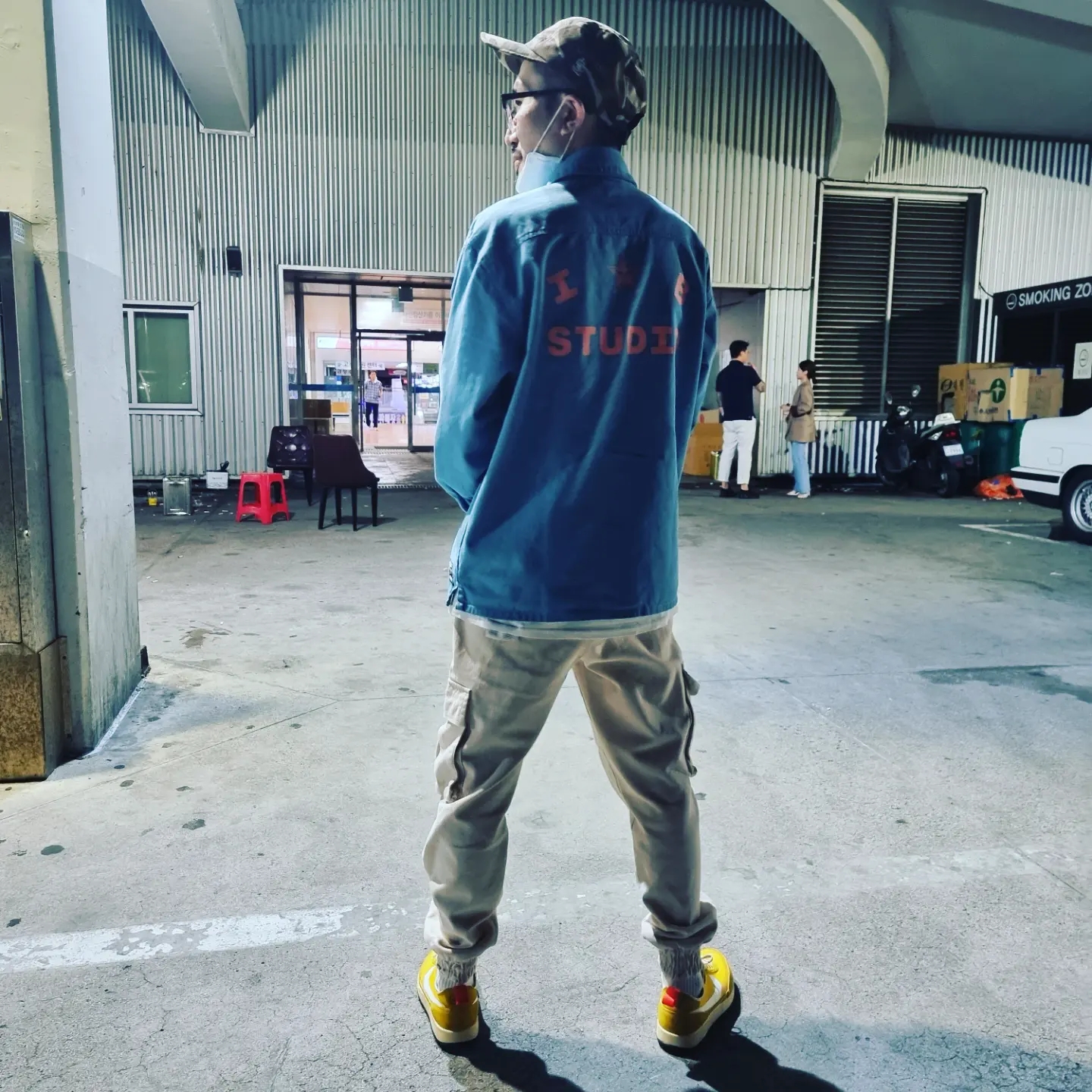 Nike x Tom Sachs General Purpose Shoe Archive, IAB Studio x Obey Bold Shirt Jacket Blue 착용 스타일 - 2