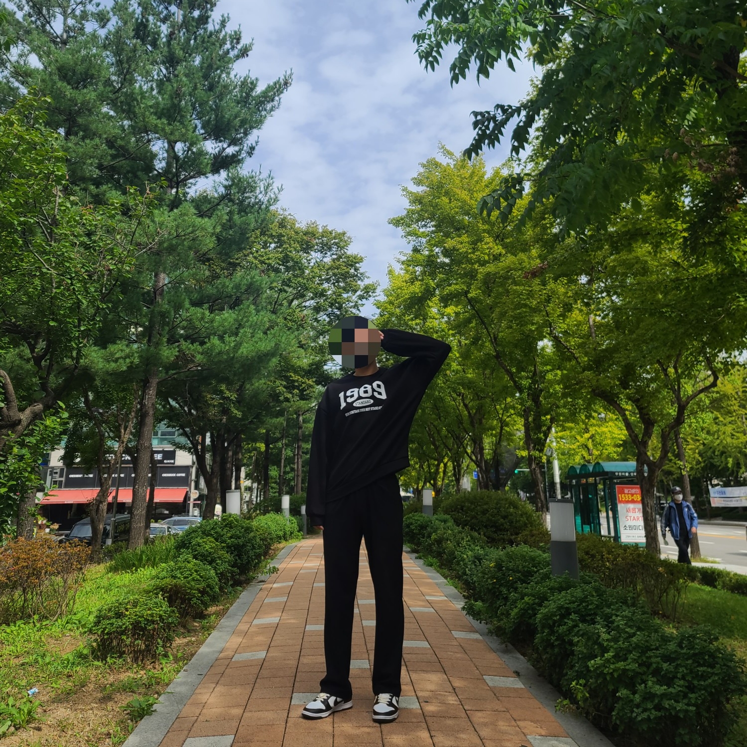 Nike Dunk Low Retro Black 착용 스타일 - 1