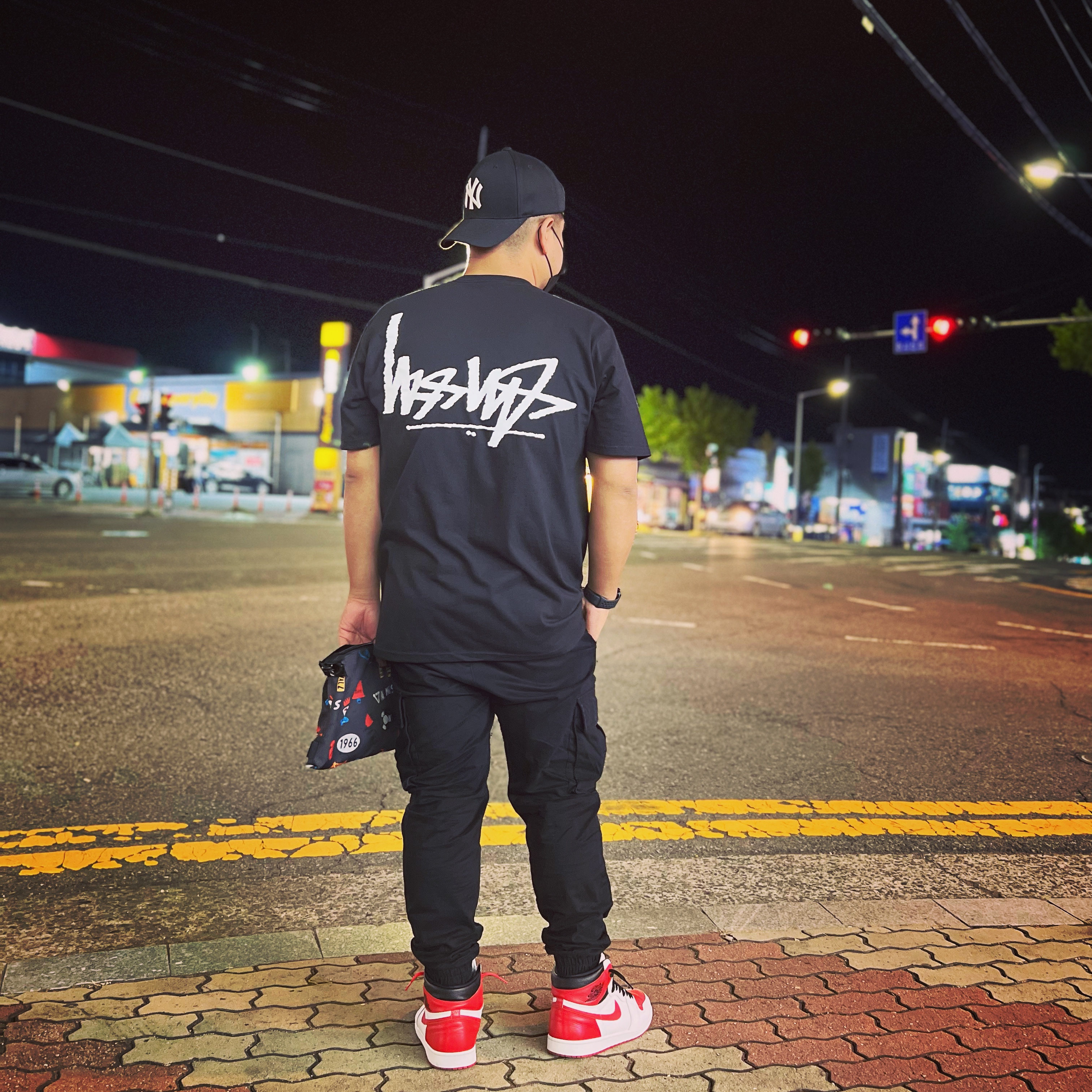 Stussy Flipped T-Shirt Black 착용 스타일