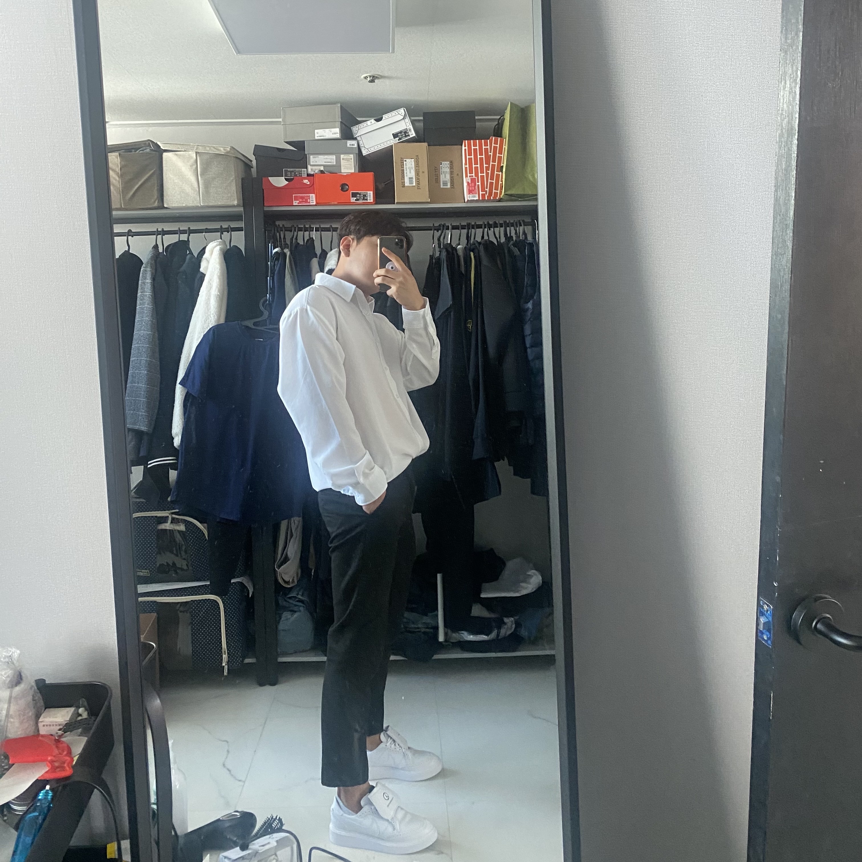 Nike x Peaceminusone Kwondo1 White 착용 스타일