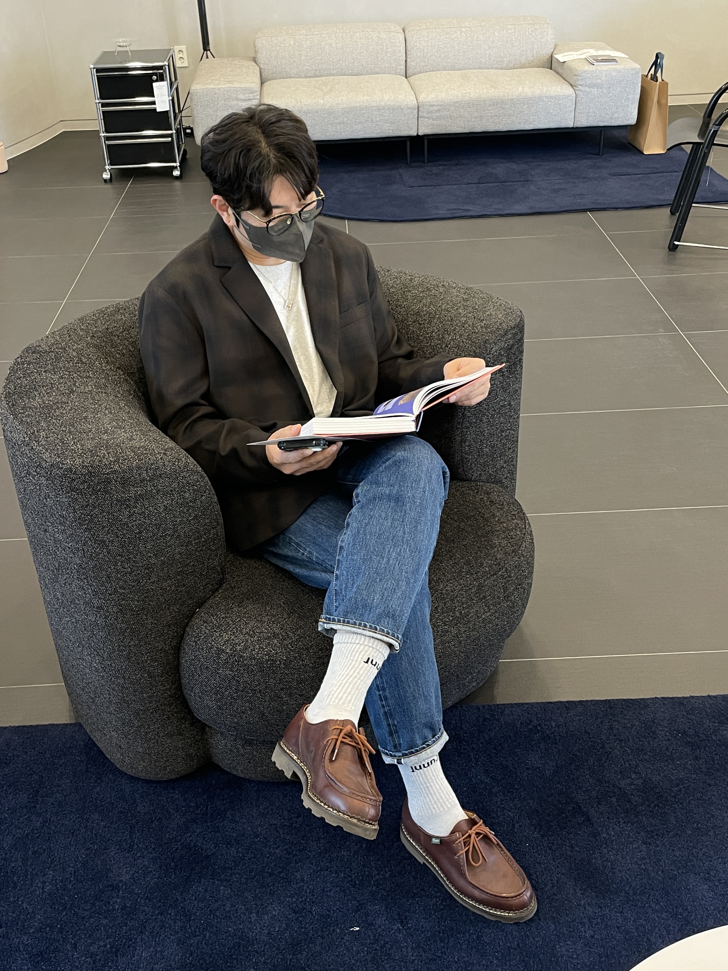 Paraboot Michael Lisse Marron 착용 스타일 - 1